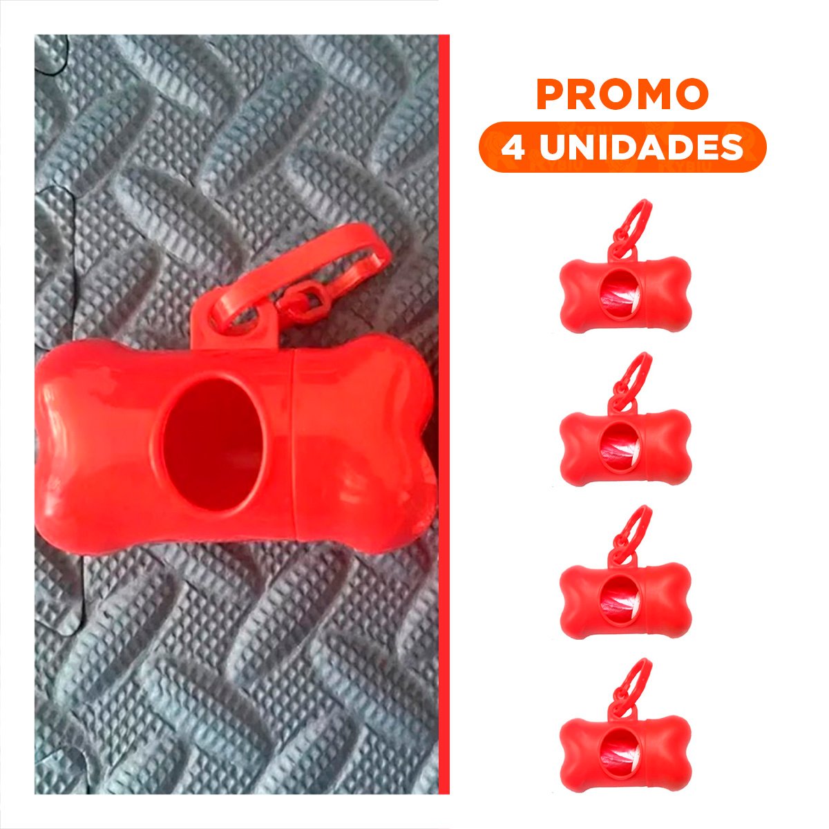 PACK4 MODULO HIGIENICO CON BOLSA DE DESECHO Y PROTECTOR TIPO HUESO ROJO Y+REGALO STICKER - 1
