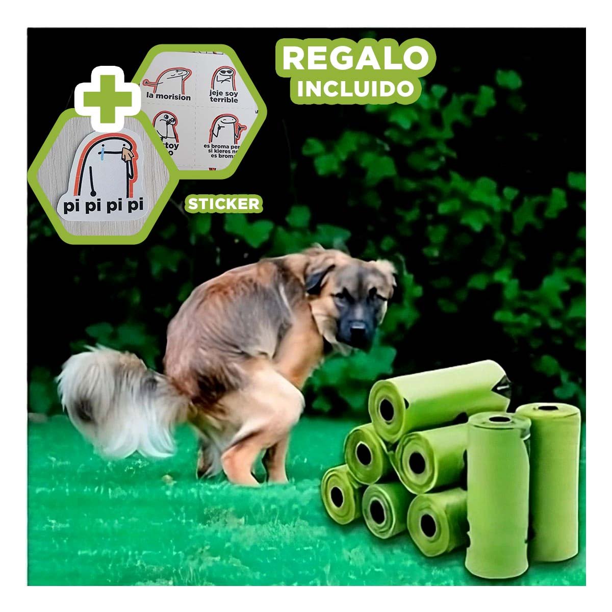 COMPLEMENTO DE BOLSA BIODEGRADABLE VERDE PARA MASCOTA ACTIVA Y+REGALO STICKER - 1