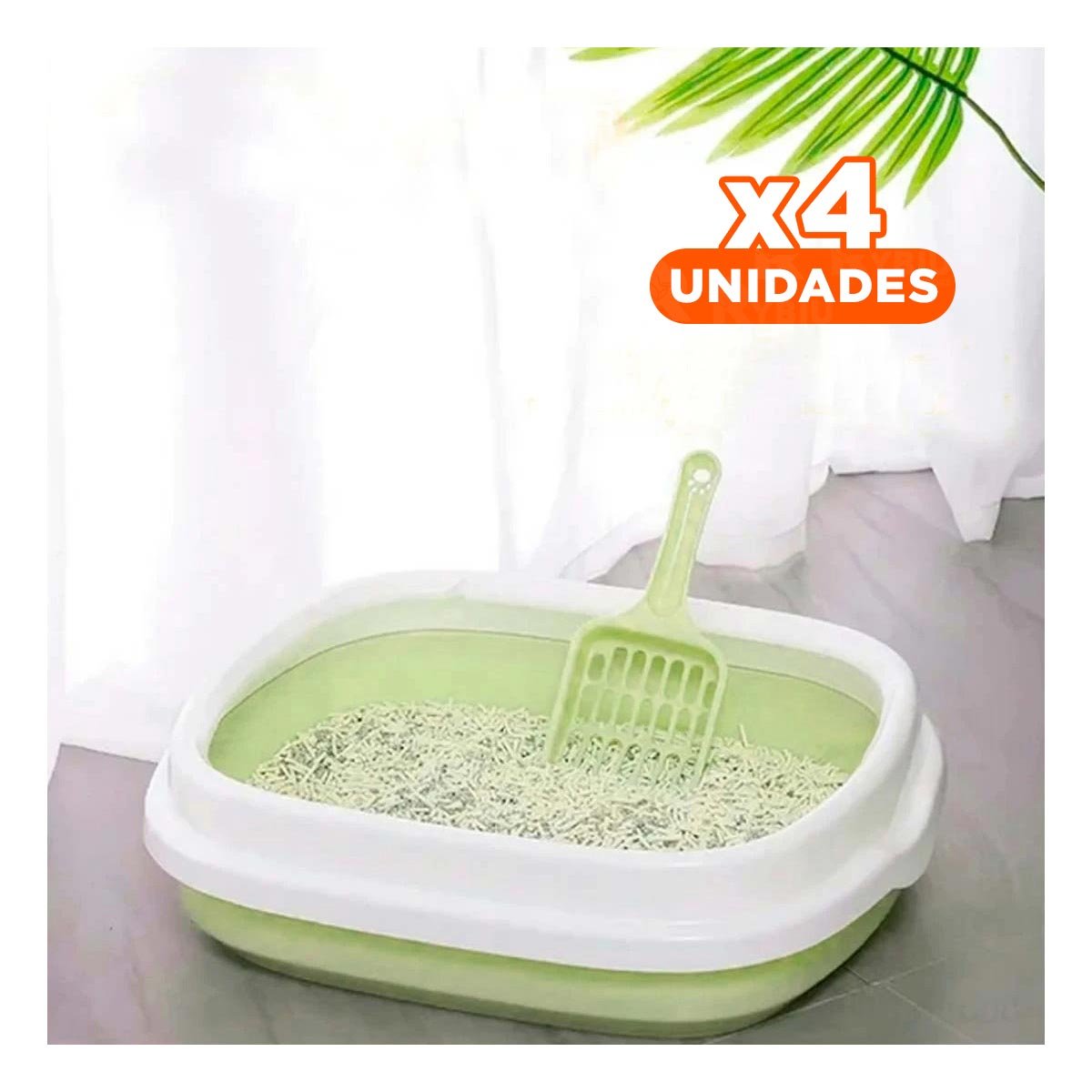 PACK4 ESTACION VERDE PARA GATO CON PALA CERNIDORA 40X33X11 - 1