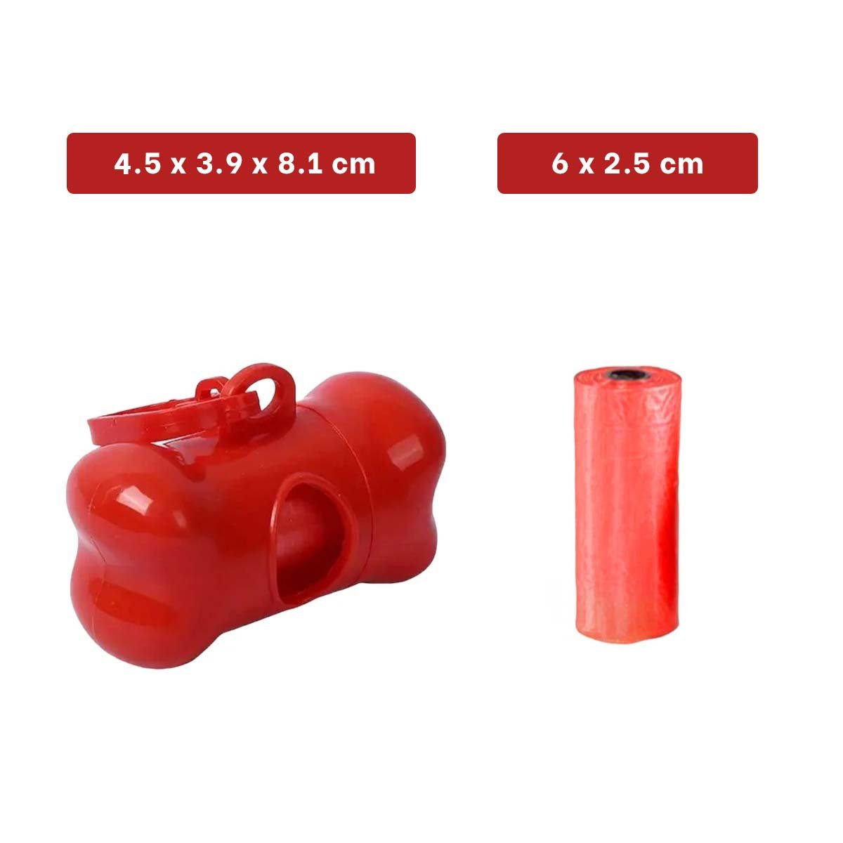 PACK6 EQUIPO PORTATIL ROJO CON BOLSA DE DESECHO Y PROTECTOR TIPO HUESO Y+PAPEL REGALO - 4