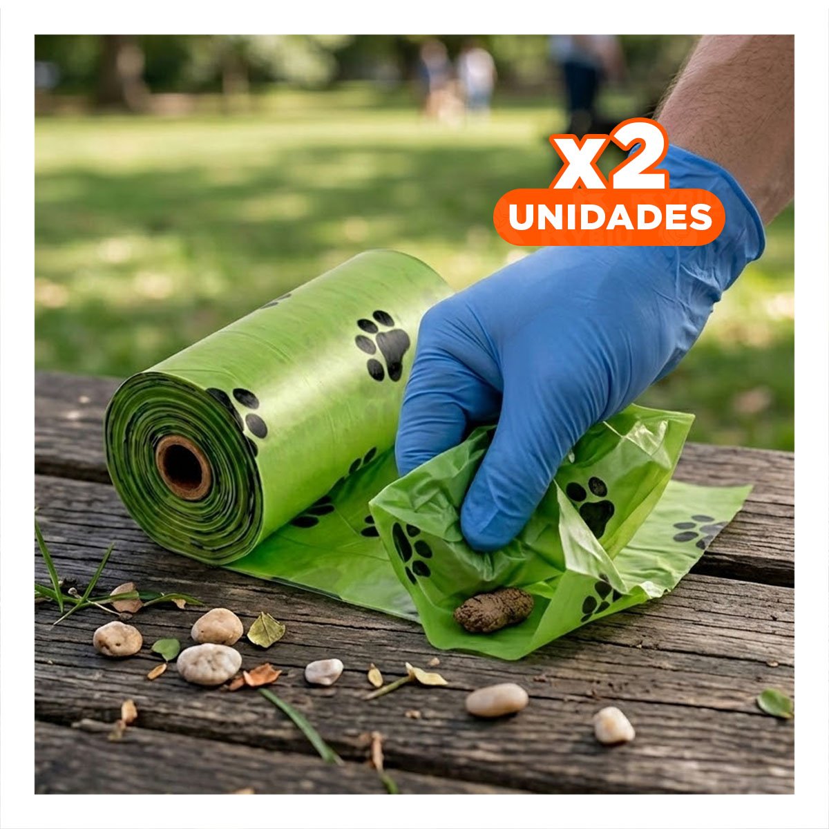 PACK2 SOPORTE VERDE DE BOLSA BIODEGRADABLE PARA MASCOTA Y+REGALO STICKER - 1