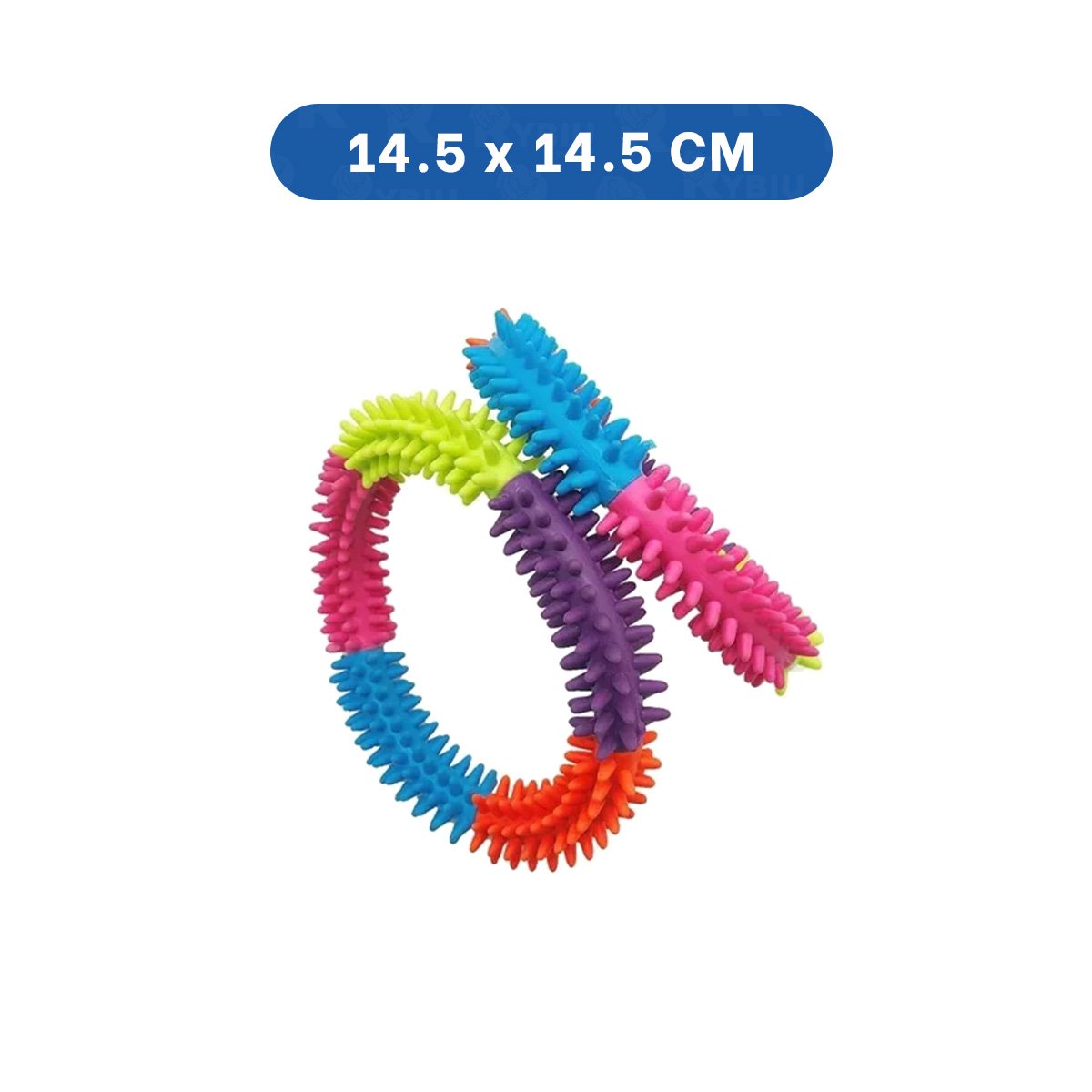 PACK12 JUGUETE PARA MASCOTAS ACTIVAS DE JEBE PUNTEADO DE COLORES Y+PAPEL REGALO - 4