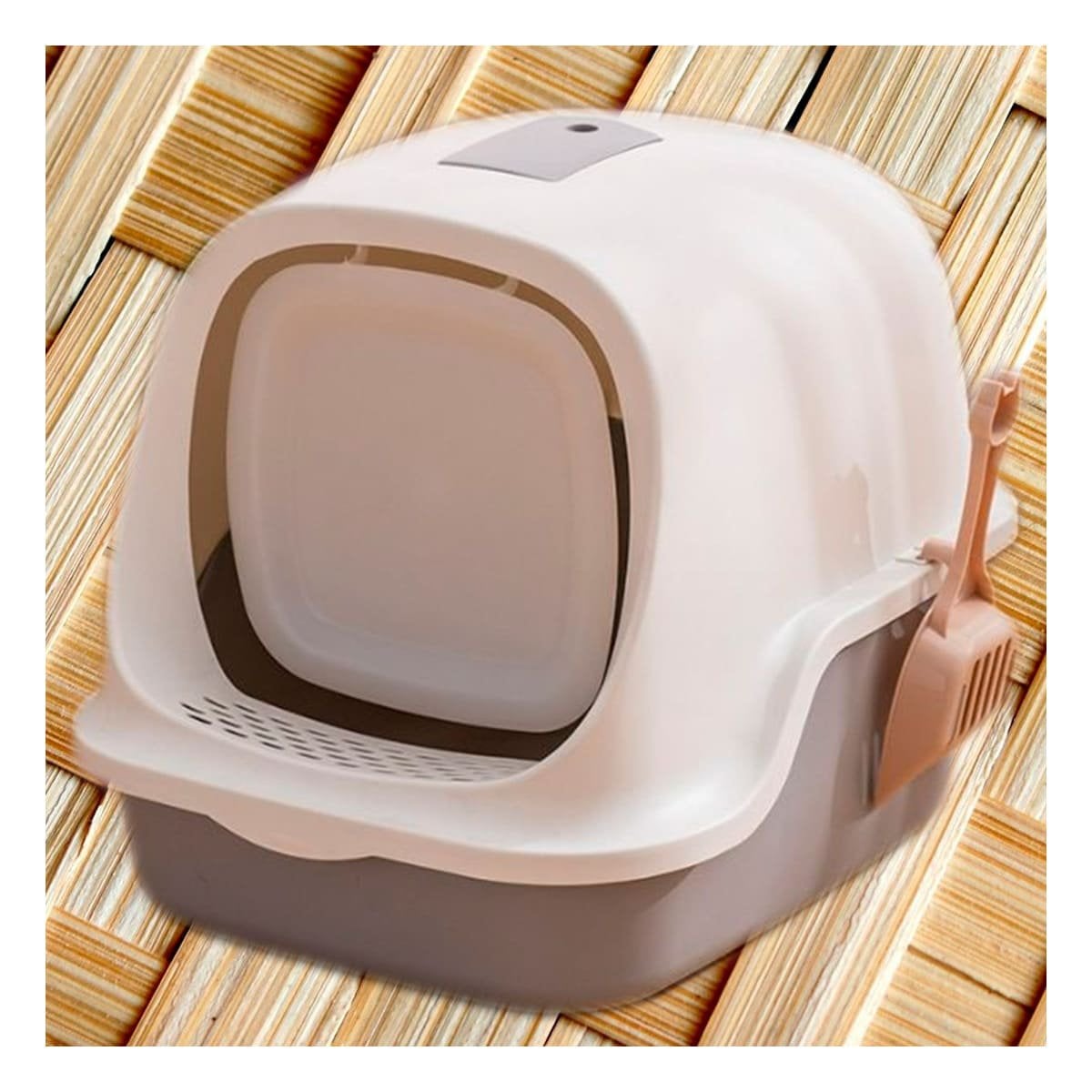 MODULO HIGIENICO CERRADO CON OREJITAS DE GATO MARRON PARA HOGAR - 1