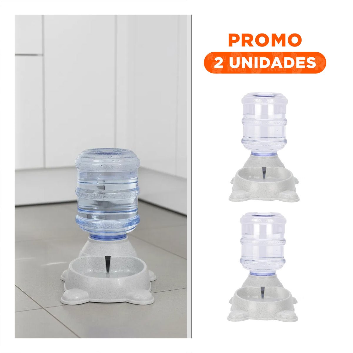 PACK2 SISTEMA PRACTICO PARA PERRO CIRCULAR CON BIDON DE PLASTICO PLOMO - 1