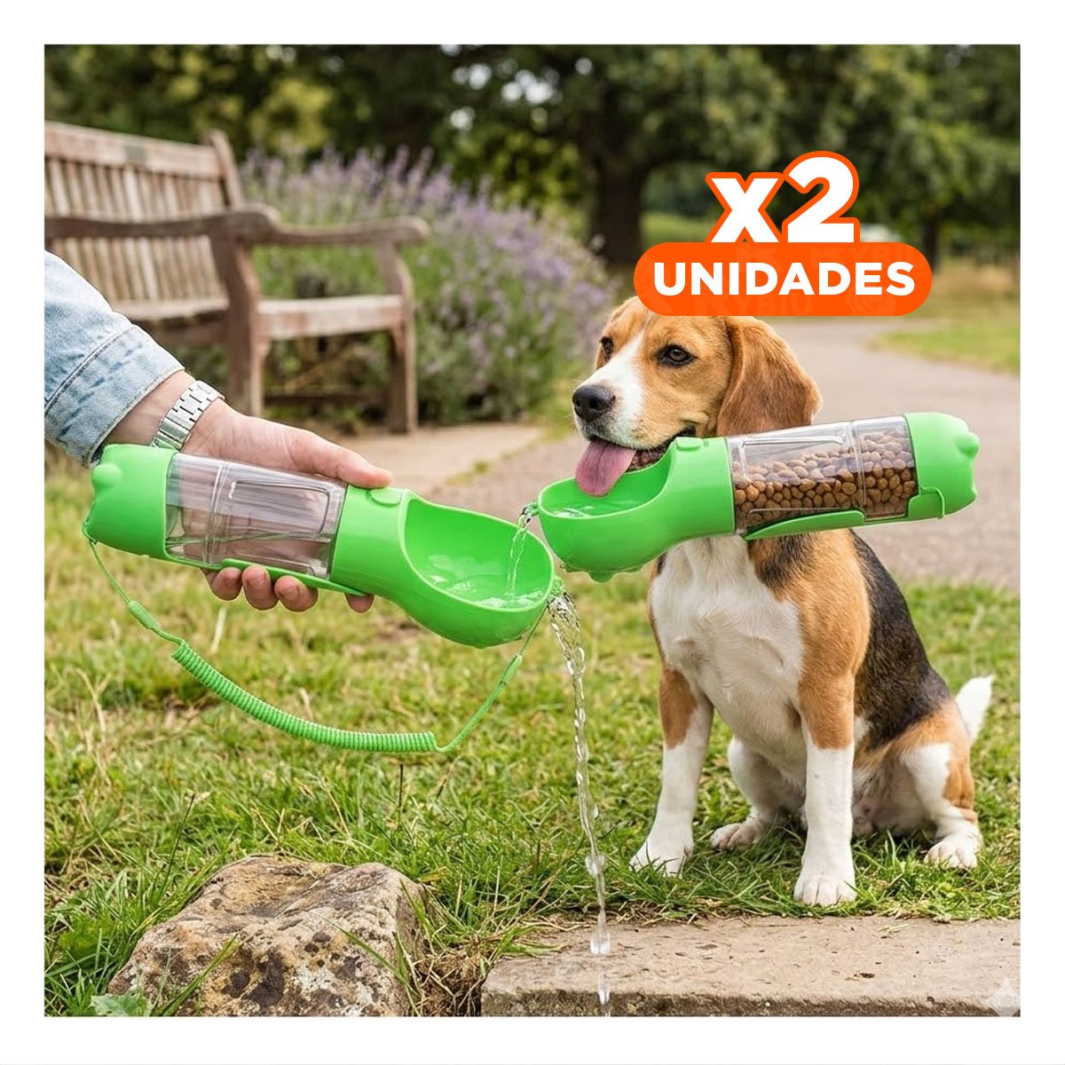 PACK2 UNIDAD 4 EN 1 DISPENSADOR CON BOLSITA VERDE MEDIANO PORTATIL Y+REGALO STICKER - 1