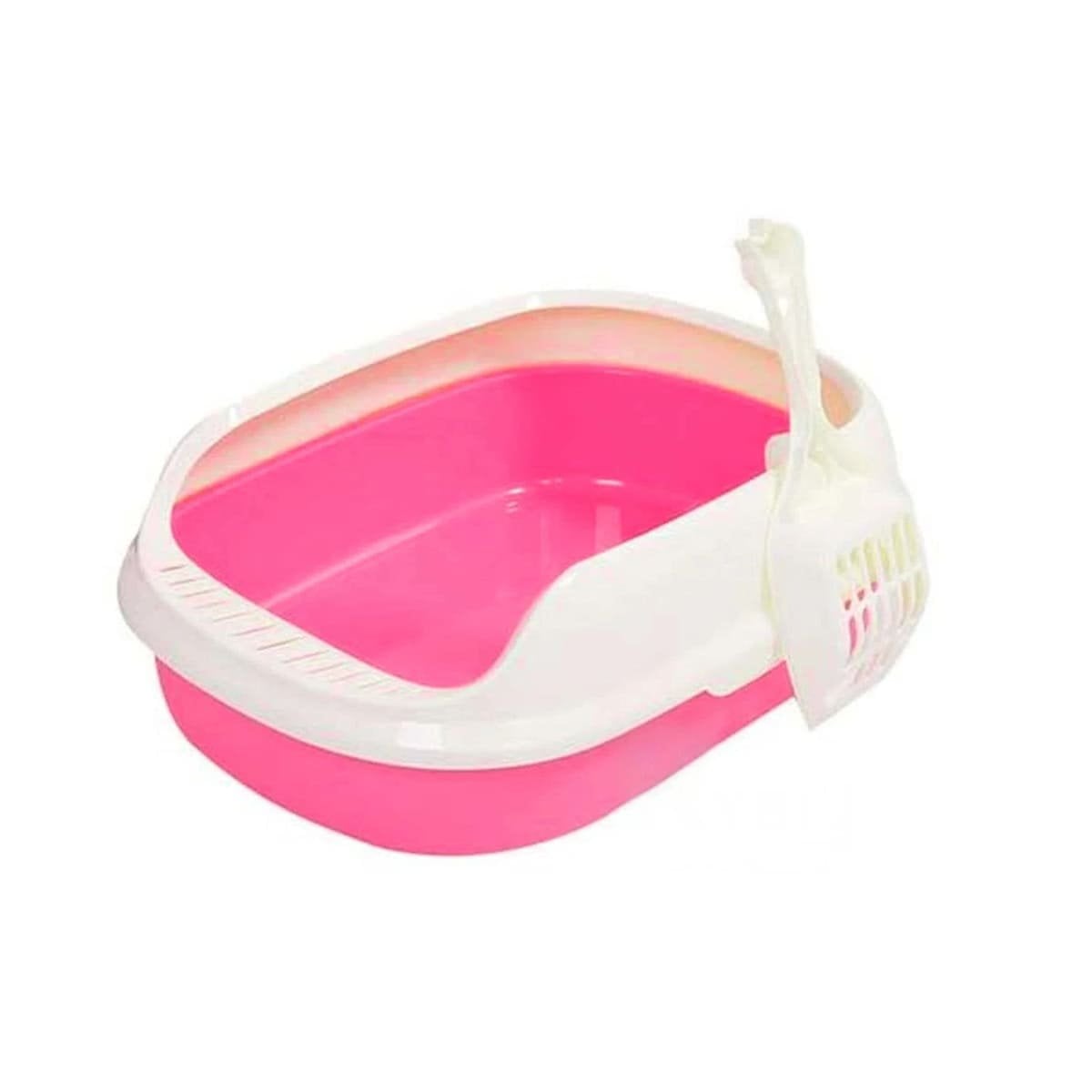 PACK2 CONTENEDOR ROSADO PARA GATO CON LADOS MEDIOS ALTOS MAS PALA CERNIDORA Y+REGALO STICKER - 2
