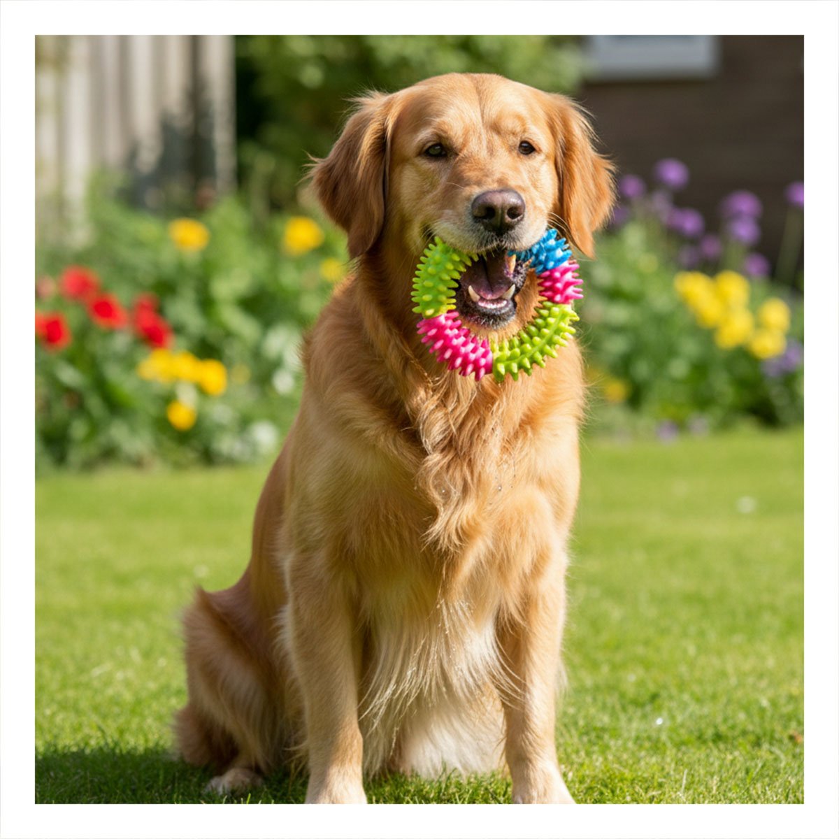 PACK2 PARA PERROS ACCESORIO RECREATIVO JEBE PUNTEADO DE COLORES VARIADOS - 2