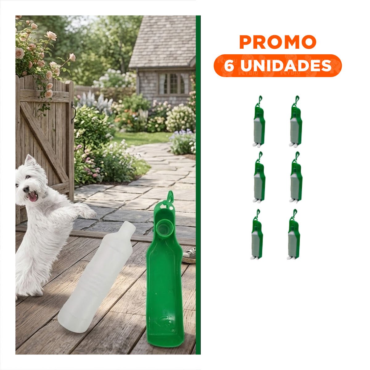 PACK6 SOLUCION COMPACTA VERDE PARA MASCOTA EN VIAJES Y PASEOS - 1
