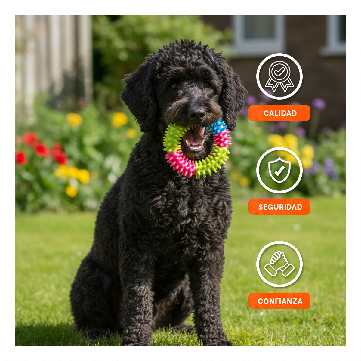 PACK4 ACCESORIO LIGERO PARA MASCOTAS JEBE PUNTEADO DE COLORES SURTIDOS - 3