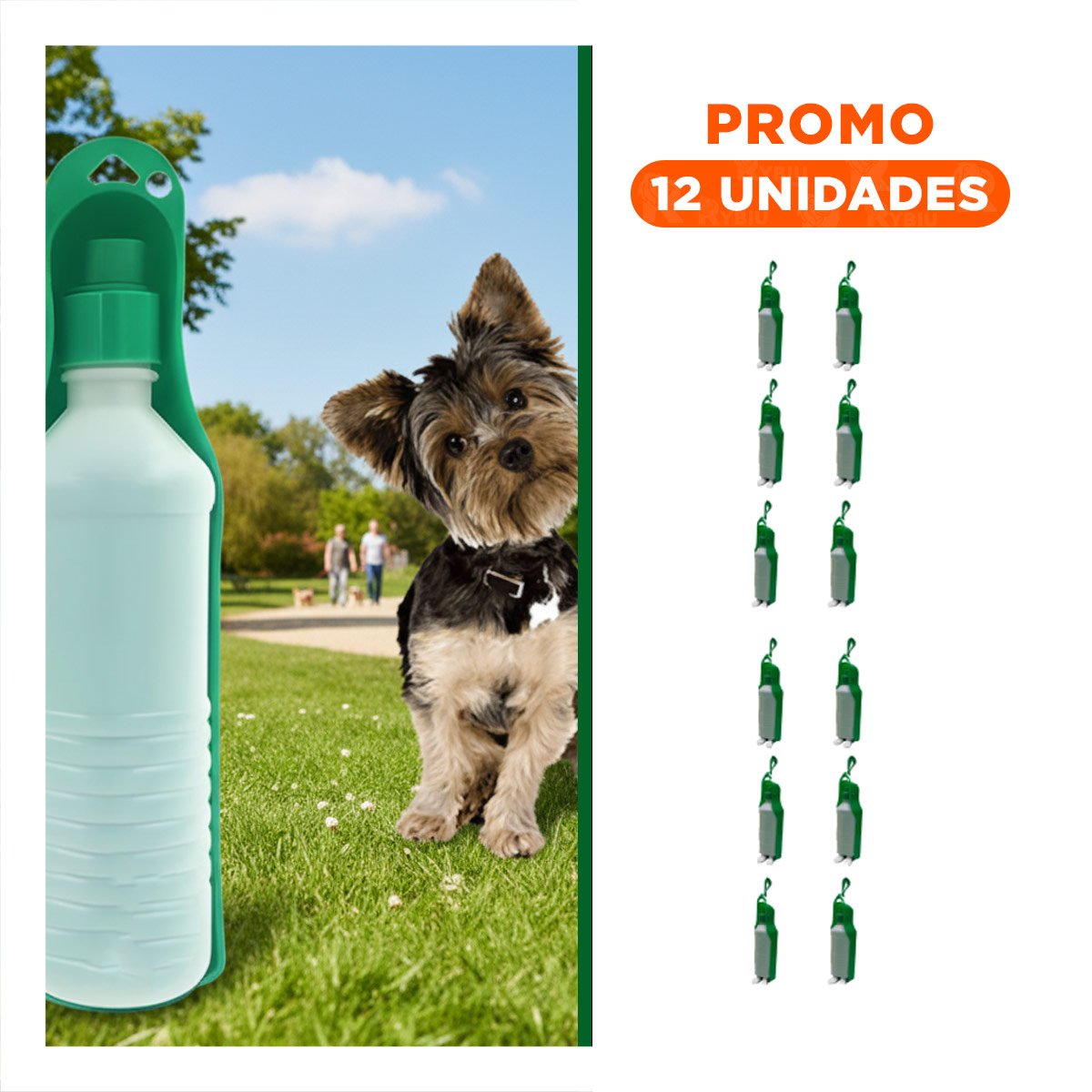 PACK12 ARTICULO FUNCIONAL VERDE PARA PERRO CON USO PORTATIL DIARIO Y+REGALO STICKER - 1