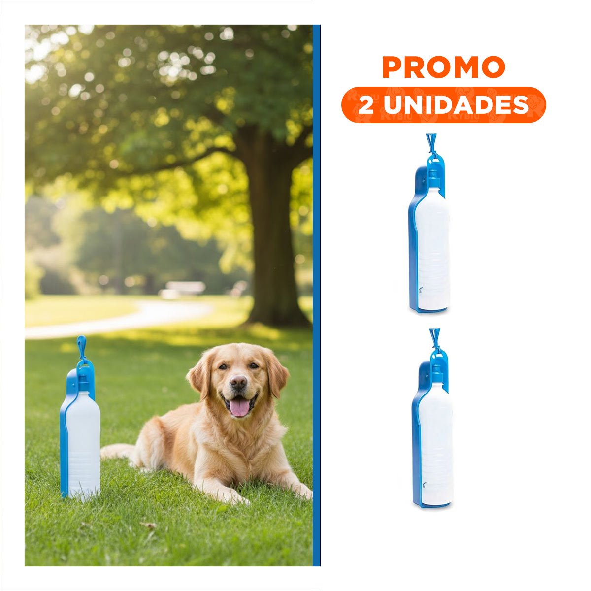 PACK2 ARTICULO COMPACTO CELESTE PARA PERRO CON USO PORTATIL EN PASEOS - 1