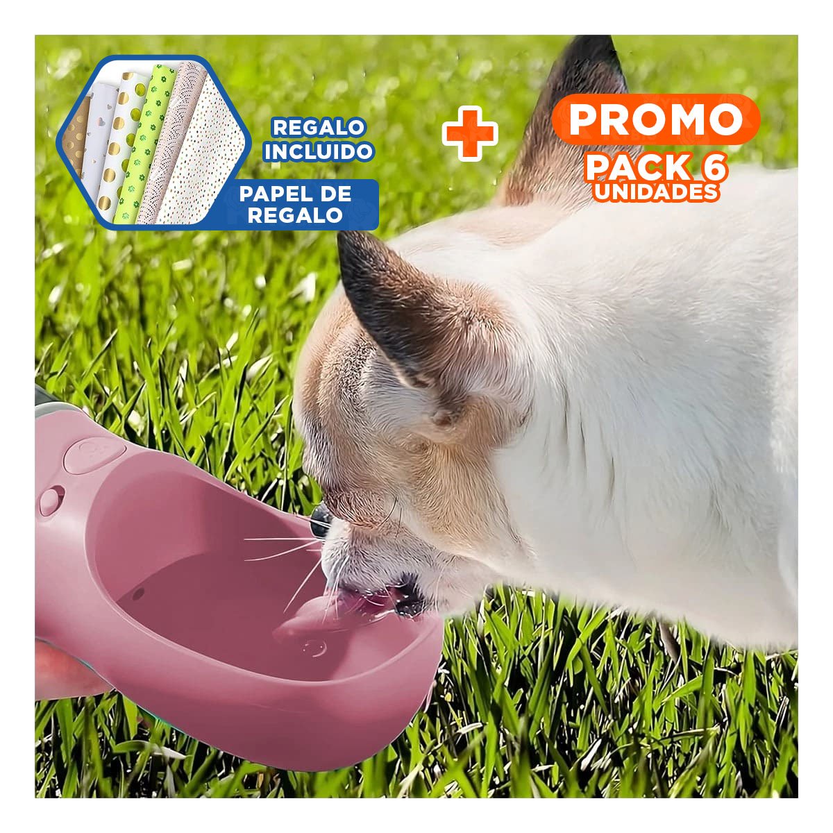 PACK6 MODULO PORTATIL 4 EN 1 DISPENSADOR CON BOLSITA ROSADO MEDIANO Y+PAPEL REGALO - 1