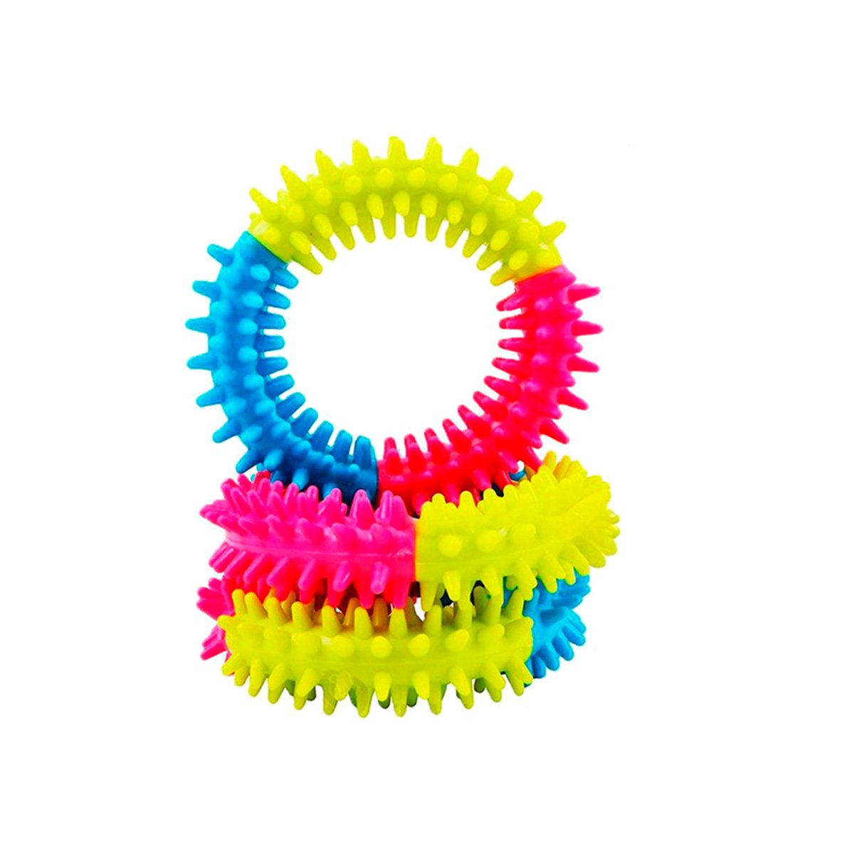 PACK4 PARA PERROS JUGUETE FUNCIONAL JEBE PUNTEADO DE COLORES VARIADOS Y+PAPEL REGALO - 3