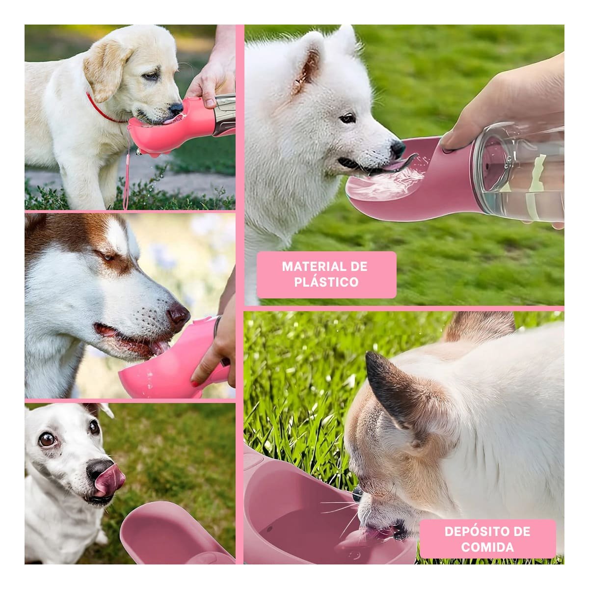 MODULO 4 EN 1 DISPENSADOR CON BOLSITA ROSADO MEDIANO PARA PASEO Y+POST IT - 1