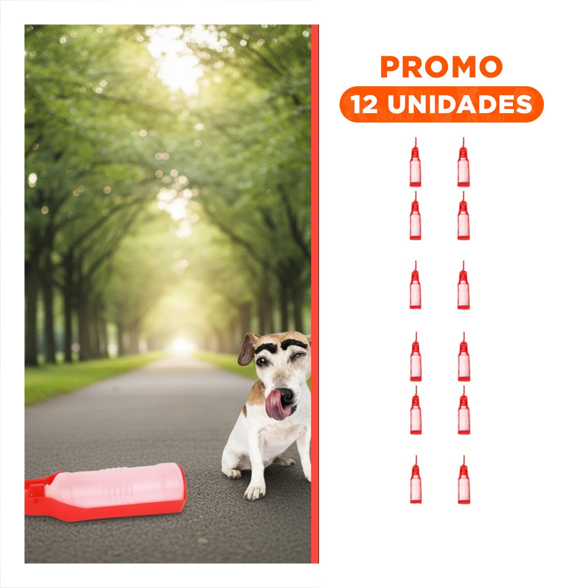 PACK12 ENVASE FUNCIONAL ROJO PARA PERRO CON SISTEMA SIMPLE Y COMPACTO Y+REGALO STICKER - 1