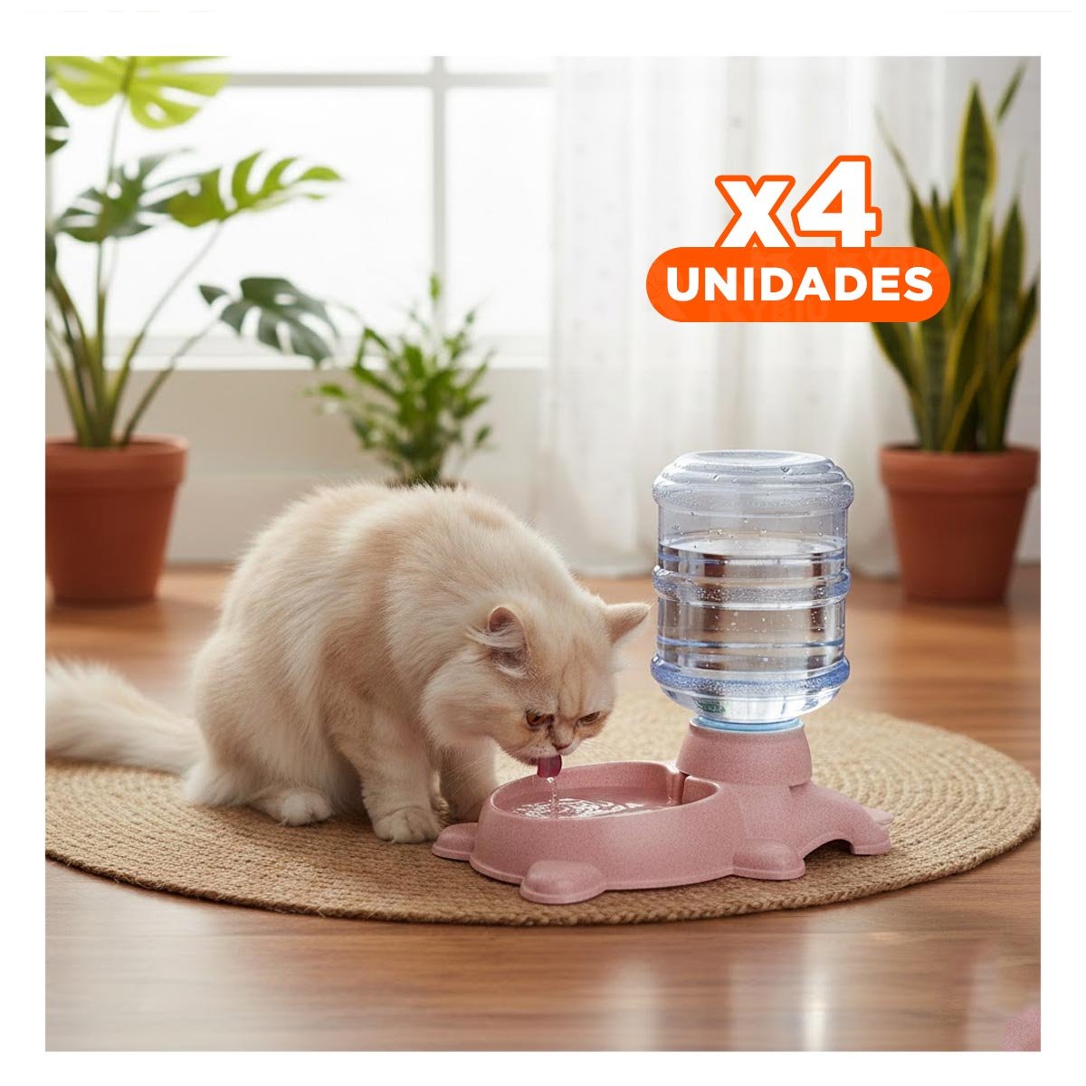 PACK4 PRODUCTO DURADERO PARA PERRO PLOMO CIRCULAR CON BIDON PLASTICO ROSADO - 1