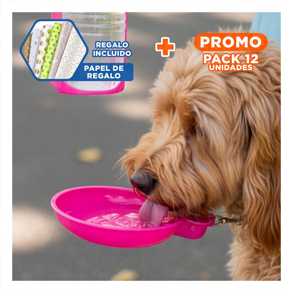 PACK12 SISTEMA COMPACTO ROSADO PARA MASCOTA CON FUNCION PRACTICA Y TRANSPORTE Y+PAPEL REGALO - 1