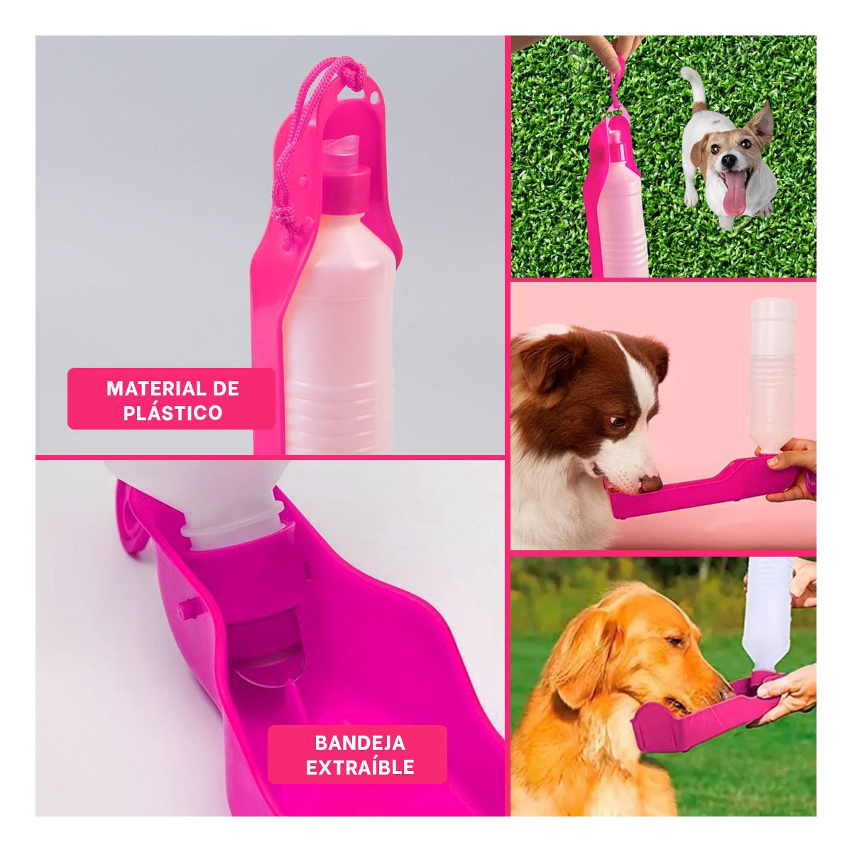 PACK12 SISTEMA COMPACTO ROSADO PARA MASCOTA CON FUNCION PRACTICA Y TRANSPORTE Y+PAPEL REGALO - 2
