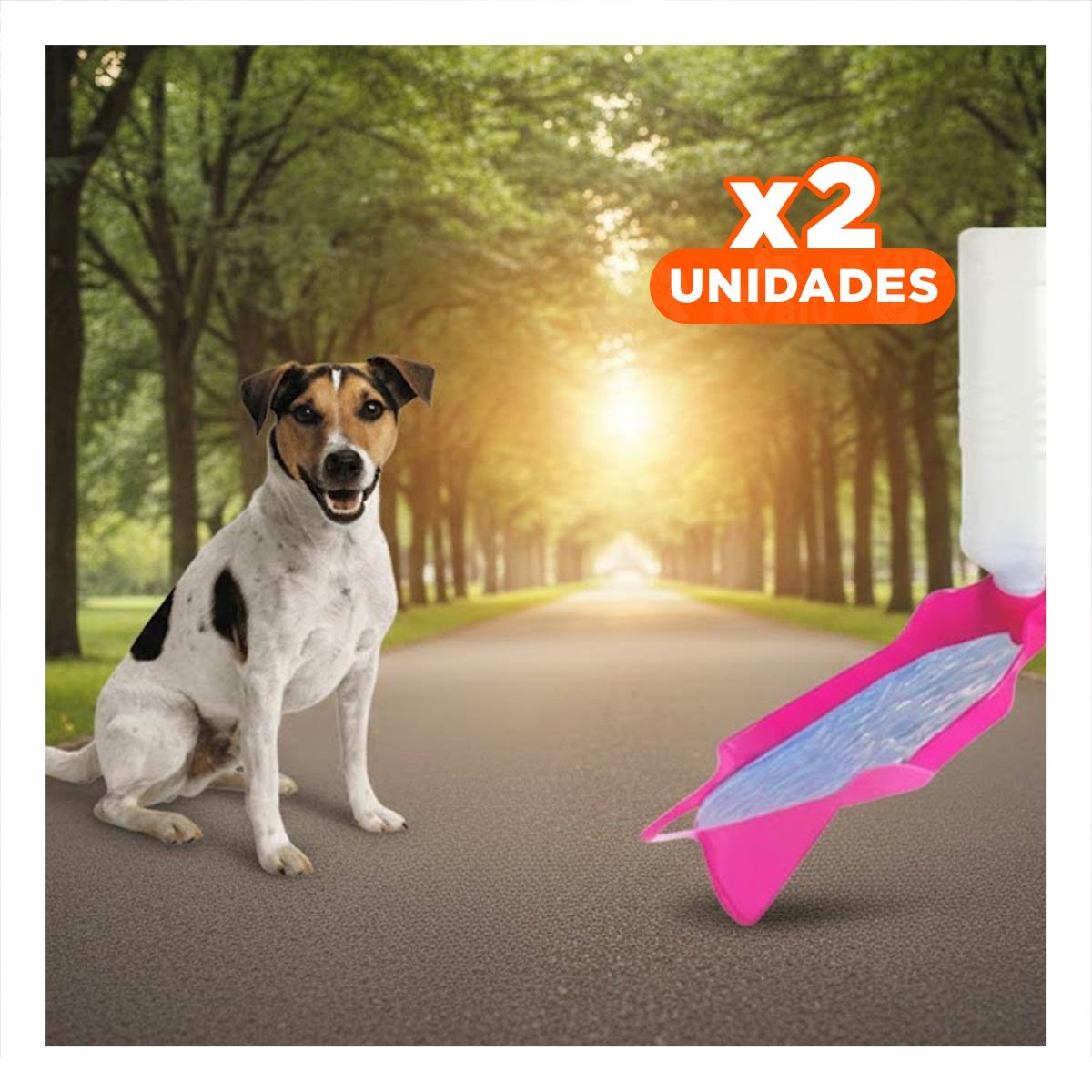 PACK2 CONTENEDOR COMPACTO ROSADO PARA MASCOTA CON USO DIARIO EN EXTERIORES Y+REGALO STICKER - 1