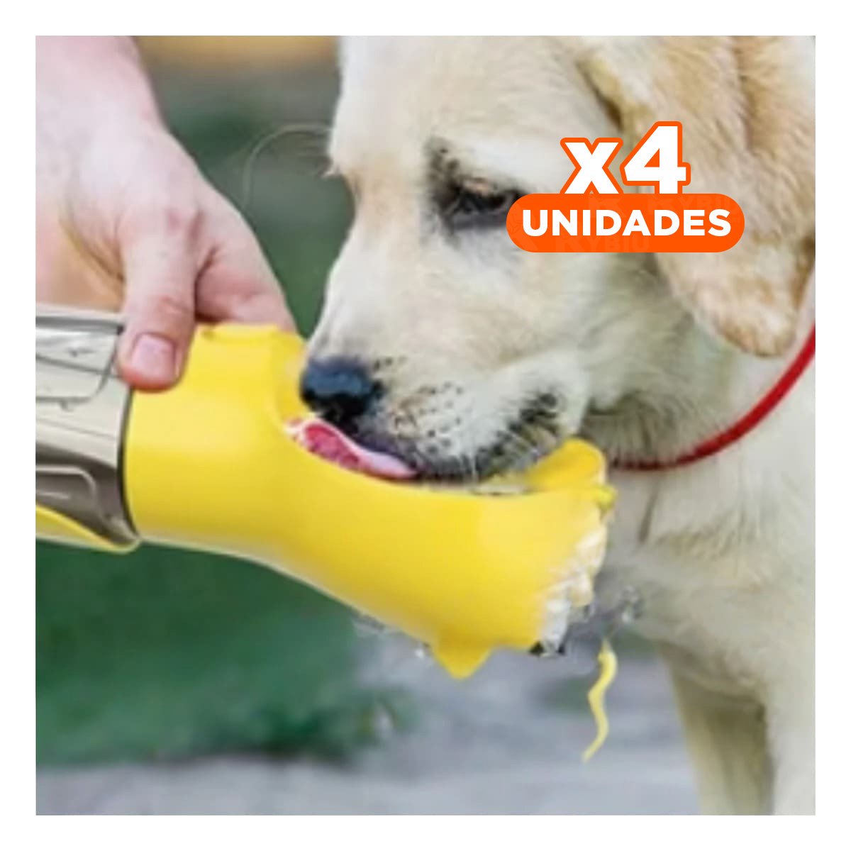 PACK4 FRASCO PORTATIL 4 EN 1 DISPENSADOR CON BOLSITA AMARILLO MEDIANO - 1