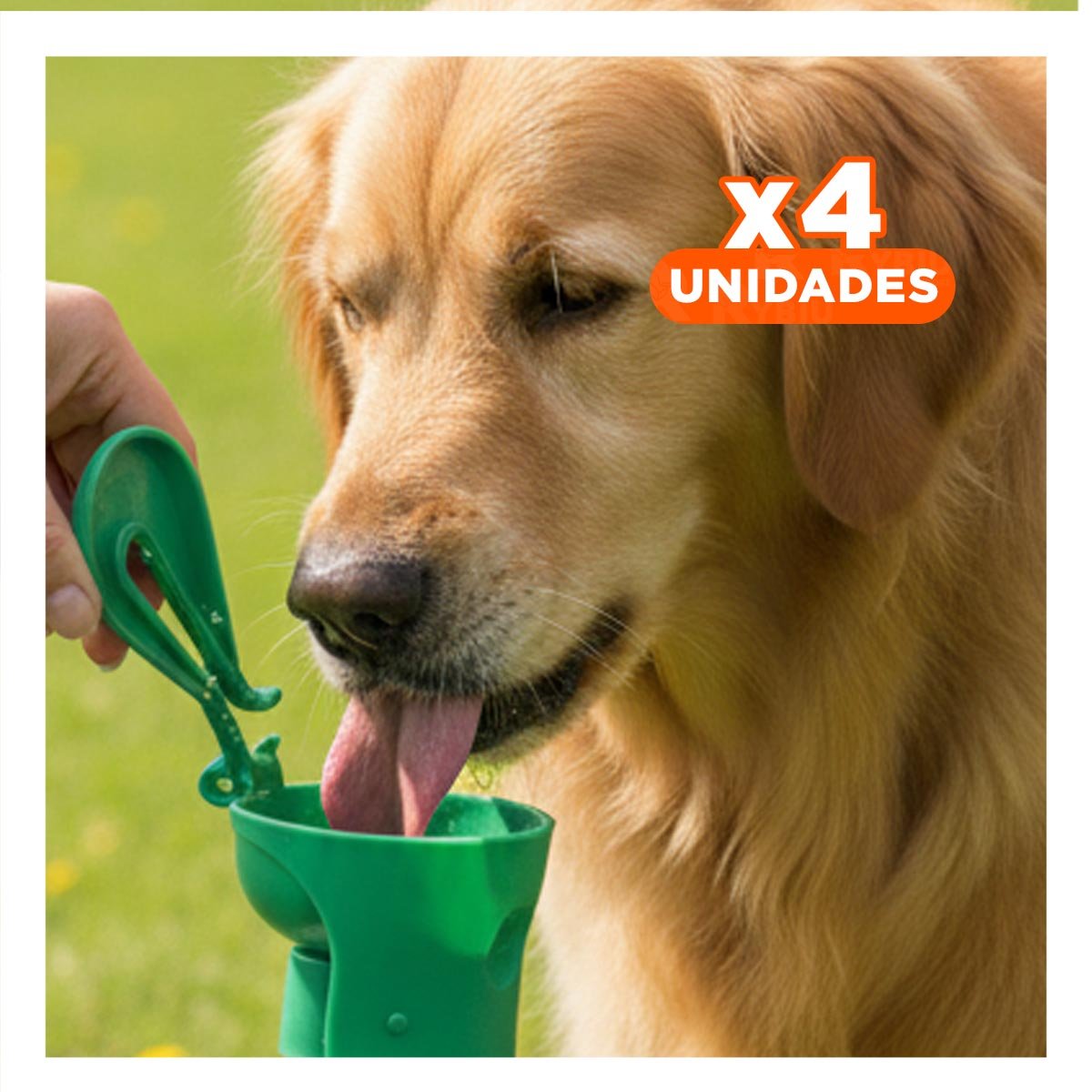 PACK4 RECIPIENTE COMPACTO VERDE PARA PERRO CON DISPENSADOR INTEGRADO - 1