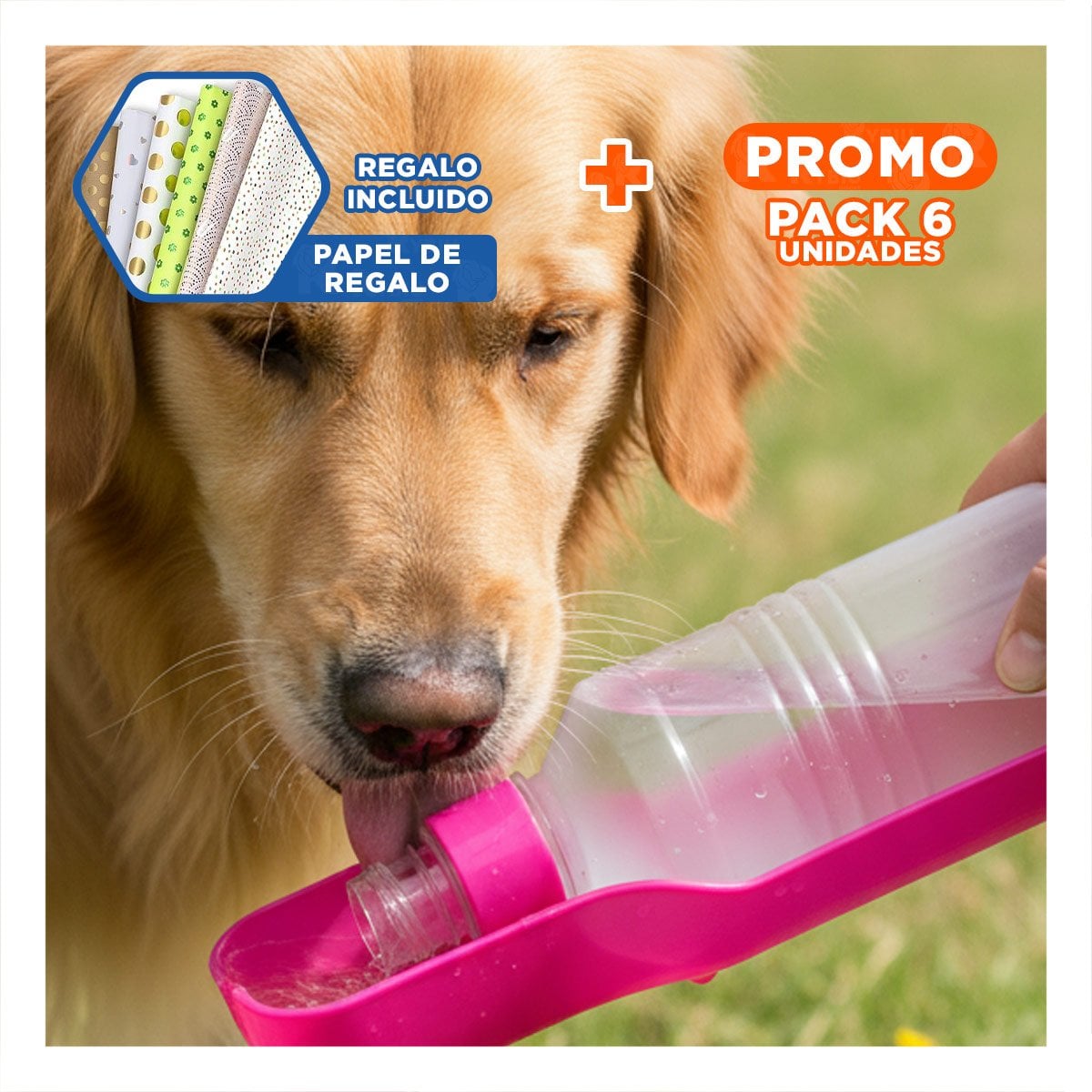 PACK6 OPCION COMPACTA ROSADA PARA PERRO CON USO DIARIO Y PRACTICO Y+PAPEL REGALO - 1