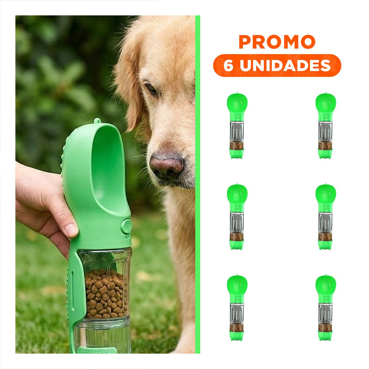 PACK6 IMPLEMENTO 4 EN 1 DISPENSADOR CON BOLSITA VERDE MEDIANO MODERNO - 1