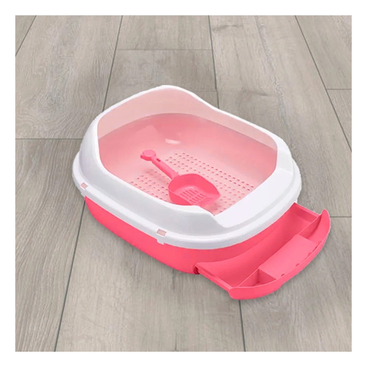 PACK2 BANDEJA ROSADA PARA GATO CON SISTEMA EXTRAIBLE ABIERTO - 2