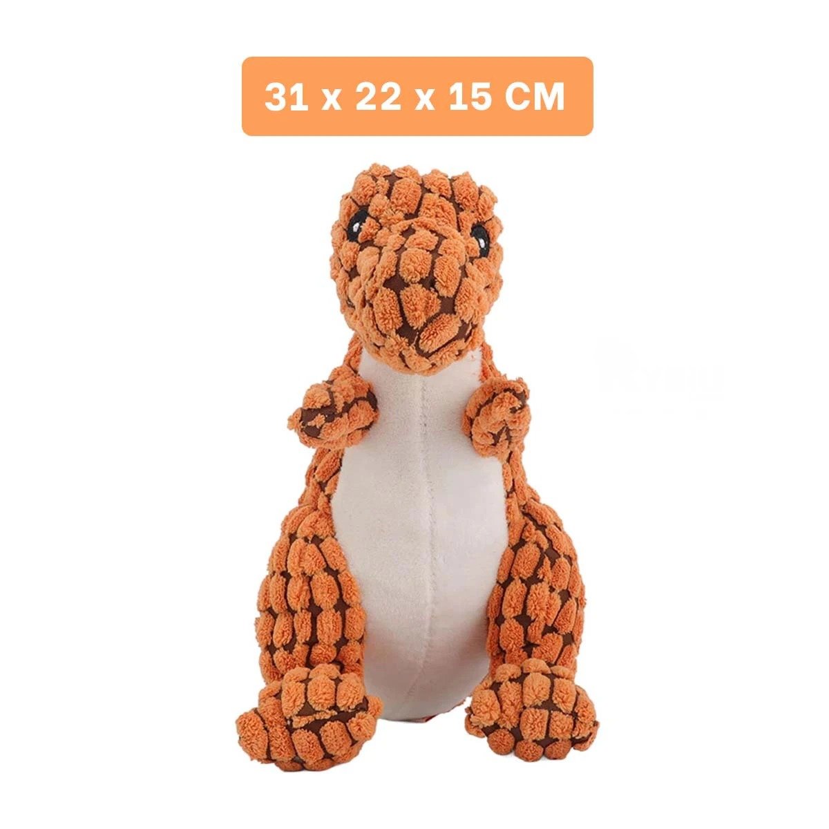 PACK6 FIGURA PARA MASCOTA DINOSAURIO NARANJA CON TEXTURA RICA Y FLEXIBLE Y+REGALO STICKER - 4