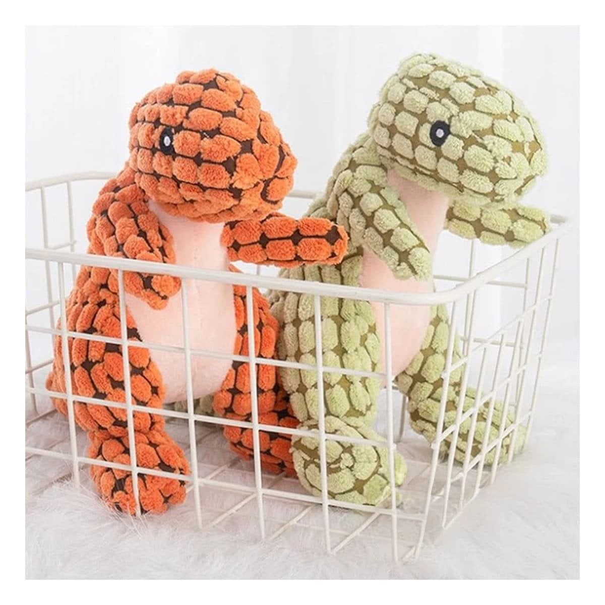 COMPANERO DE JUEGO DINOSAURIO VERDE CLARO PARA MASCOTA CON TELA SUAVE Y+POST IT - 2