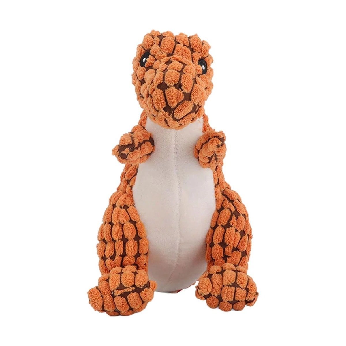 PACK2 MUNECO LIGERO DE DINOSAURIO NARANJA PARA MASCOTA CON ACABADO TEXTIL Y+REGALO STICKER - 2