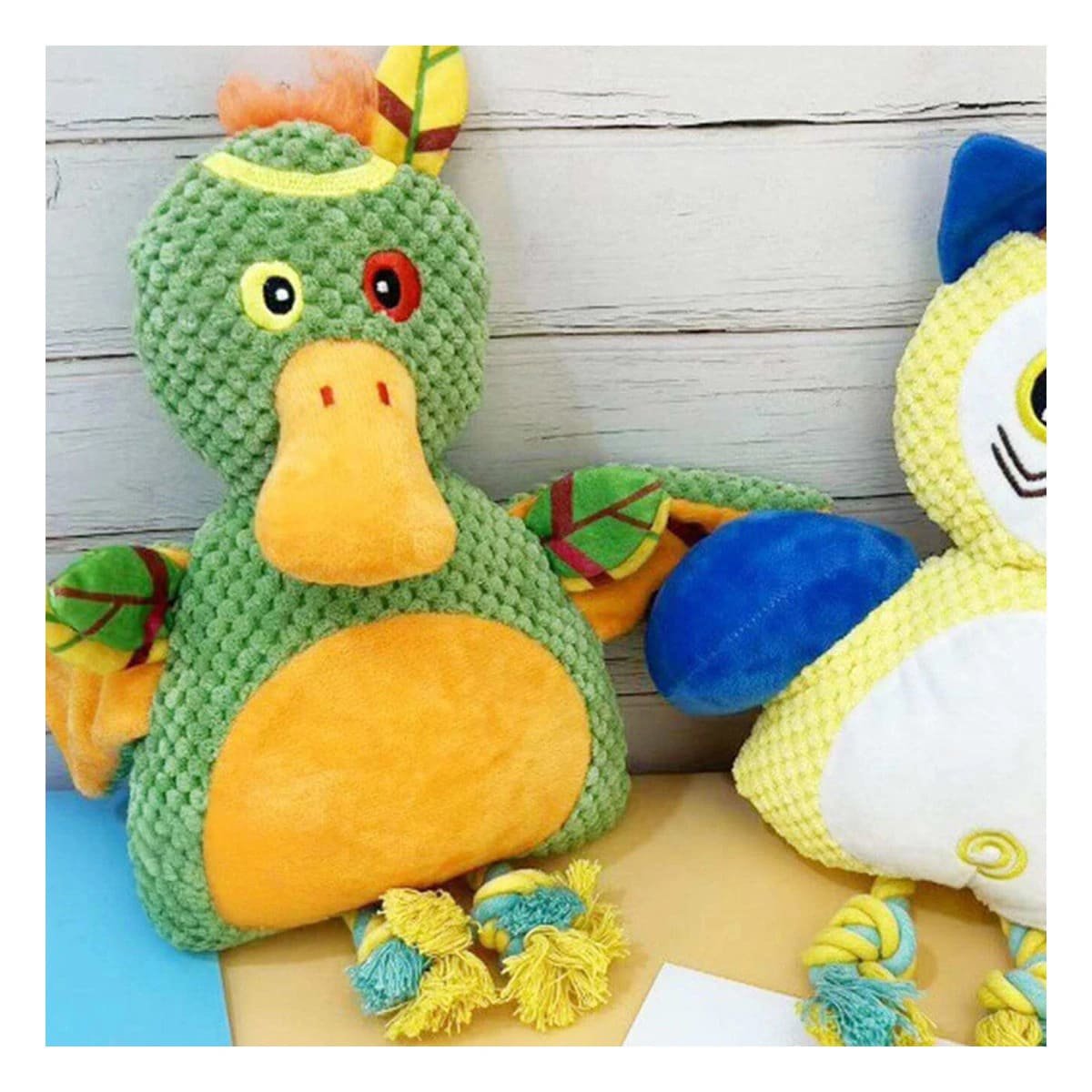 PACK4 MORDEDOR FLEXIBLE DE PATO SELVATICO VERDE PARA MASCOTA Y+REGALO STICKER - 5