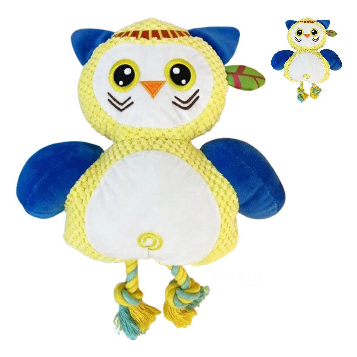 PACK6 FIGURA DECORATIVA DE BUHO AMARILLO PARA MASCOTA EN CASA Y+REGALO STICKER - 2