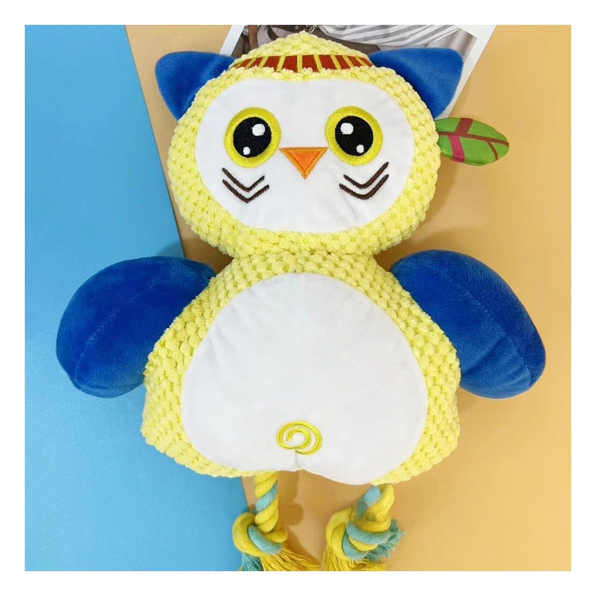 PACK6 FIGURA DECORATIVA DE BUHO AMARILLO PARA MASCOTA EN CASA Y+REGALO STICKER - 5