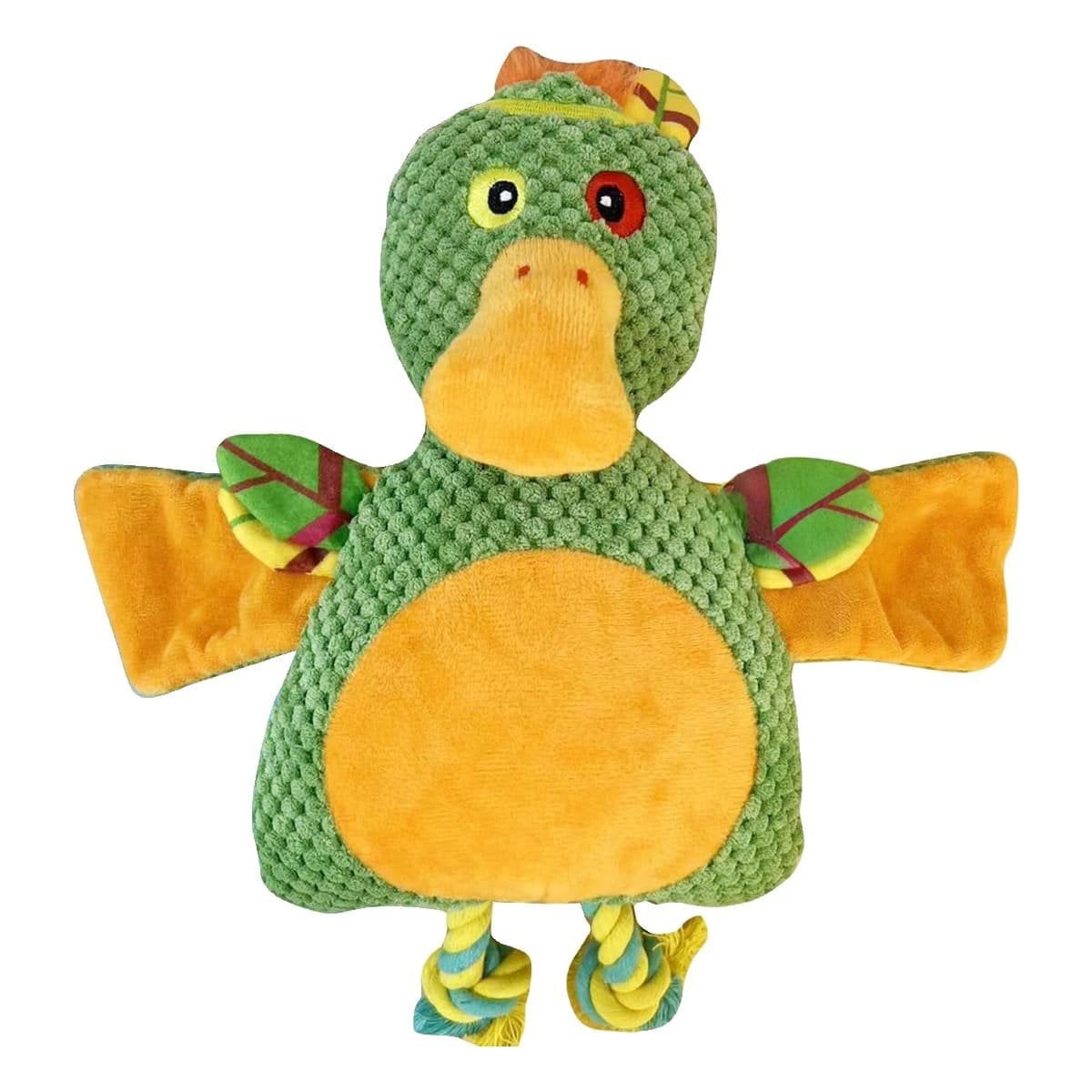PACK2 MUNECO LIGERO DE PATO SELVATICO VERDE PARA MASCOTA CON ACABADO TEXTIL Y+REGALO STICKER - 2