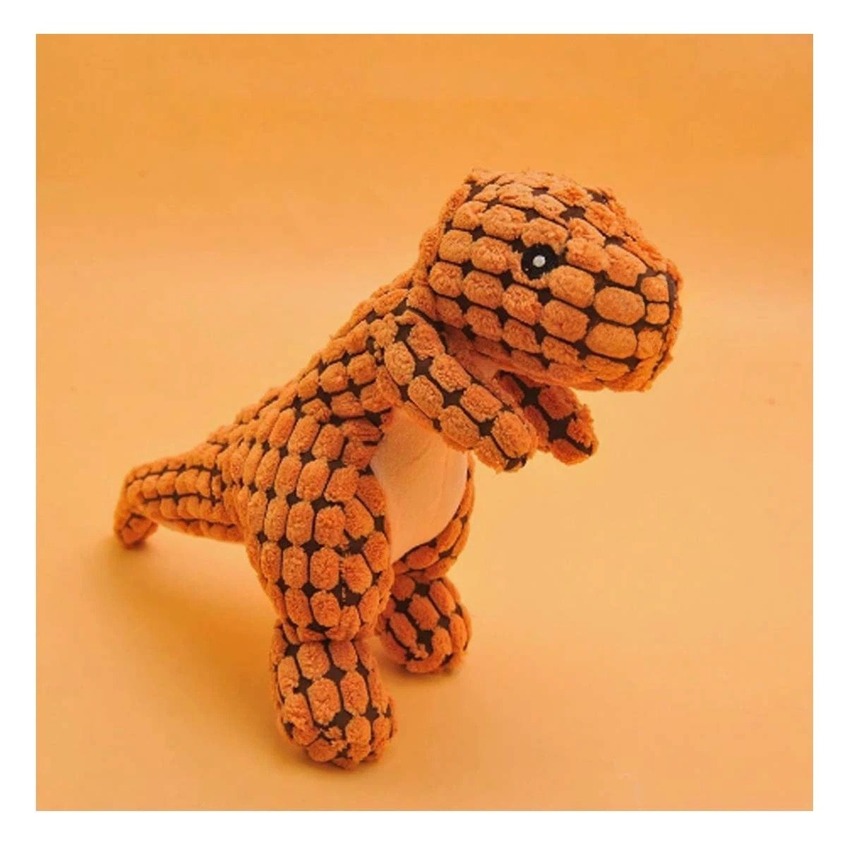COMPANERO DE JUEGO DINOSAURIO NARANJA PARA MASCOTA CON TELA SUAVE Y+POST IT - 1