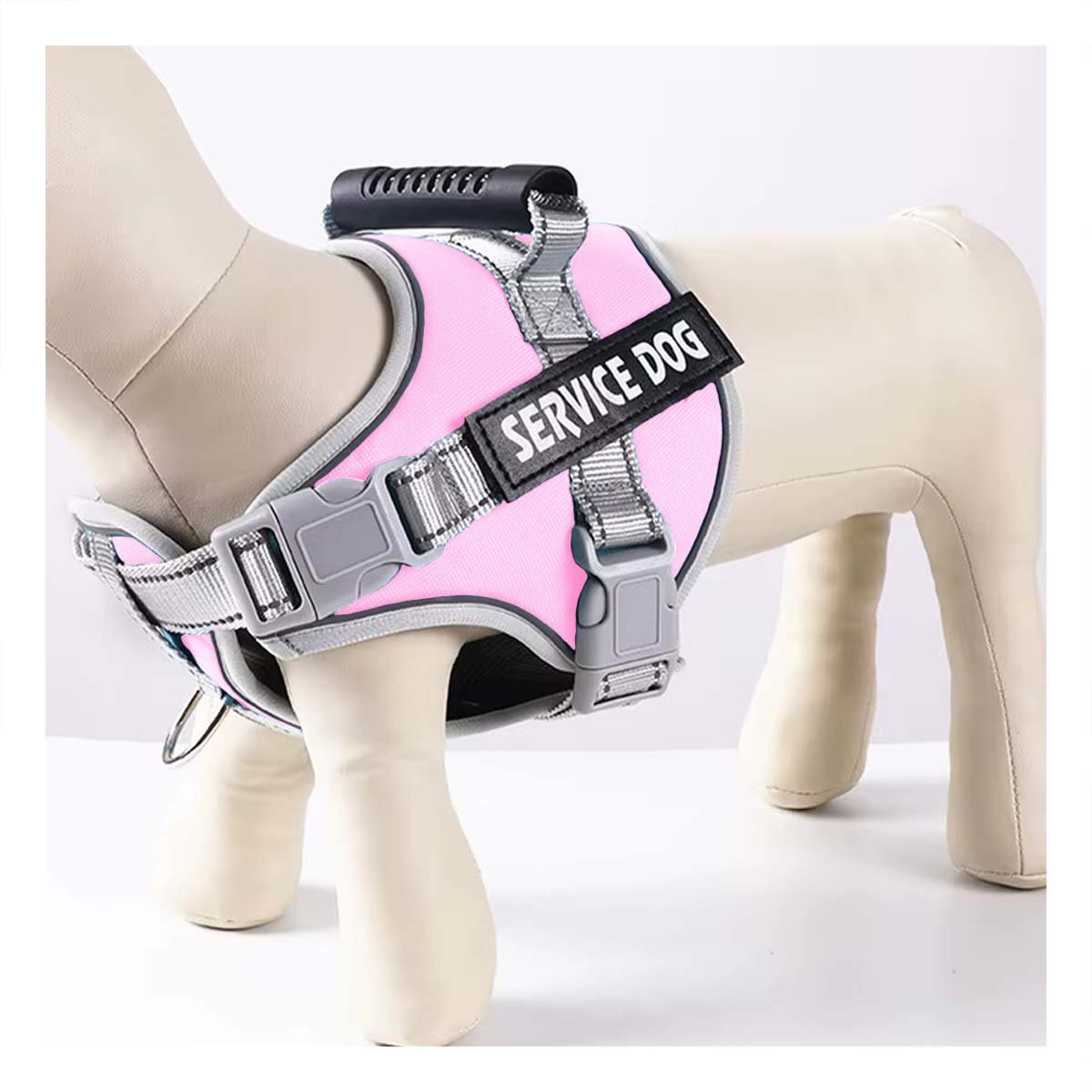 PACK2 PECHERA CON ASA DE MANEJO PARA PERRO TALLA S ROSADO CLARO - 5