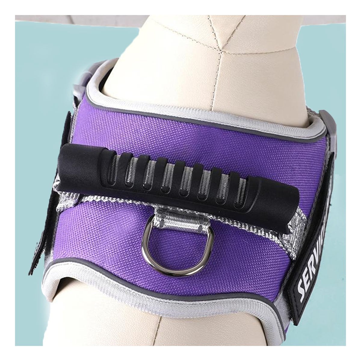 PACK4 CHALECO DE CONTROL CON ASA SUPERIOR PARA PERRO SERVICE DOG TALLA S MORADO - 5
