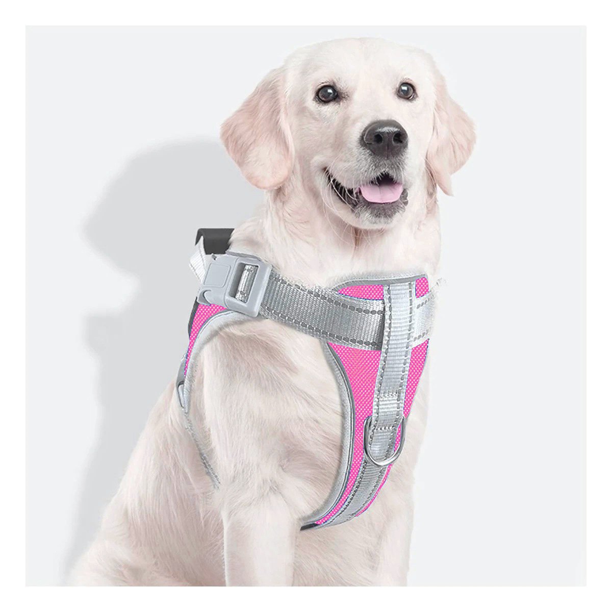 PACK2 CHALECO AJUSTABLE SERVICE DOG TALLA S FUCSIA CON ASA SUPERIOR REFORZADA - 3
