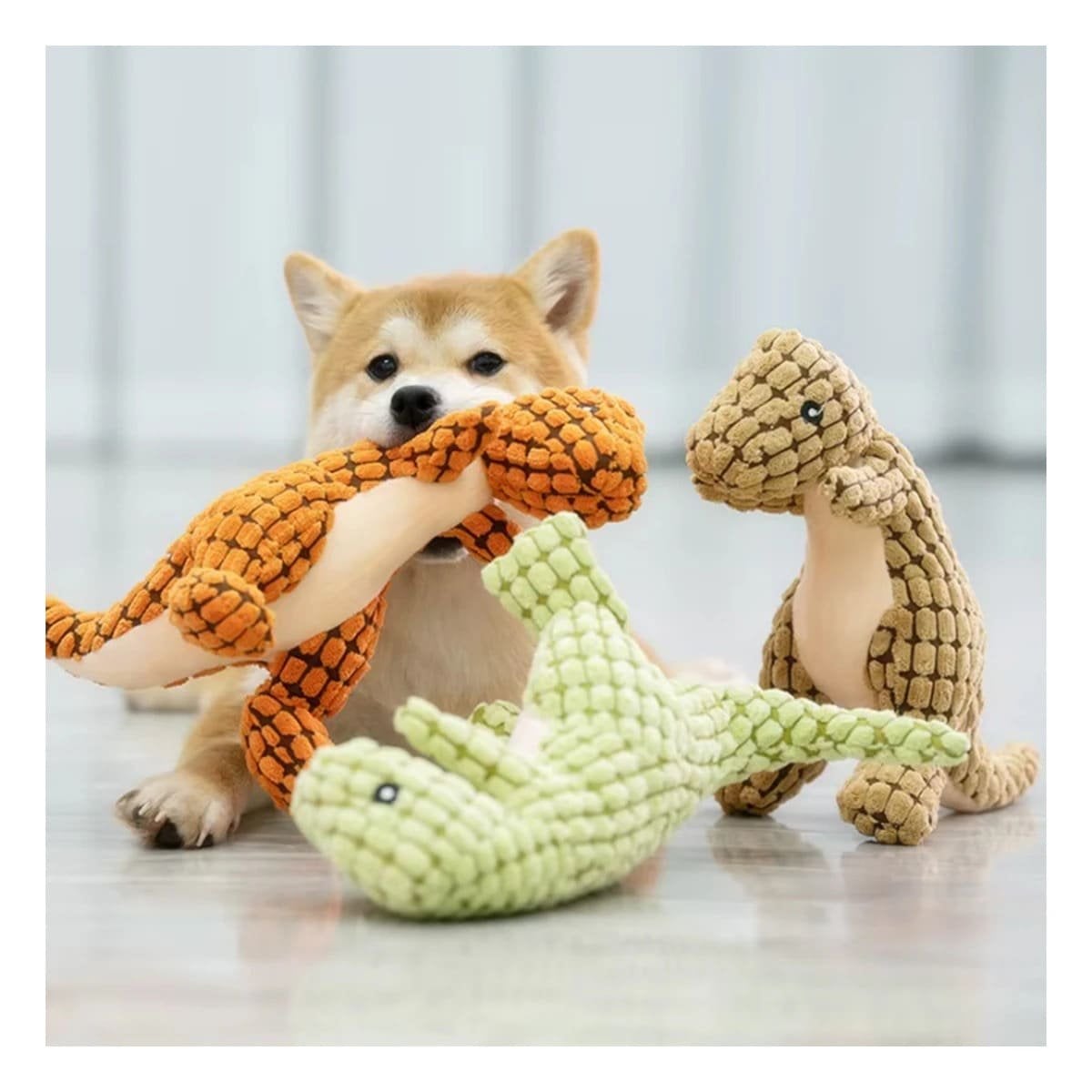 PACK4 FIGURA DECORATIVA DE DINOSAURIO VERDE CLARO PARA MASCOTA EN CASA - 3