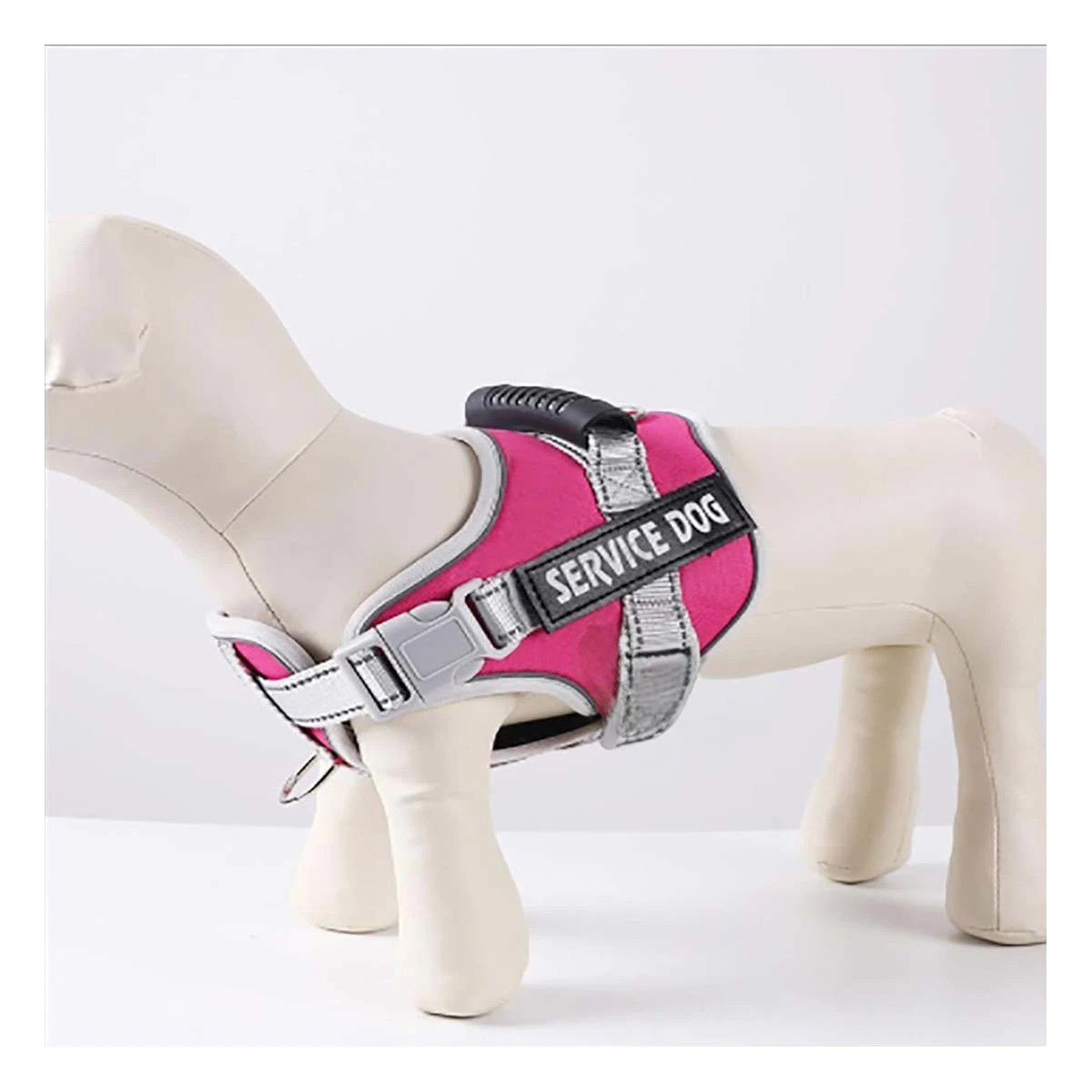 PECHERA DE SOPORTE SERVICE DOG TALLA S FUCSIA CON ASA Y AJUSTE PRECISO - 1