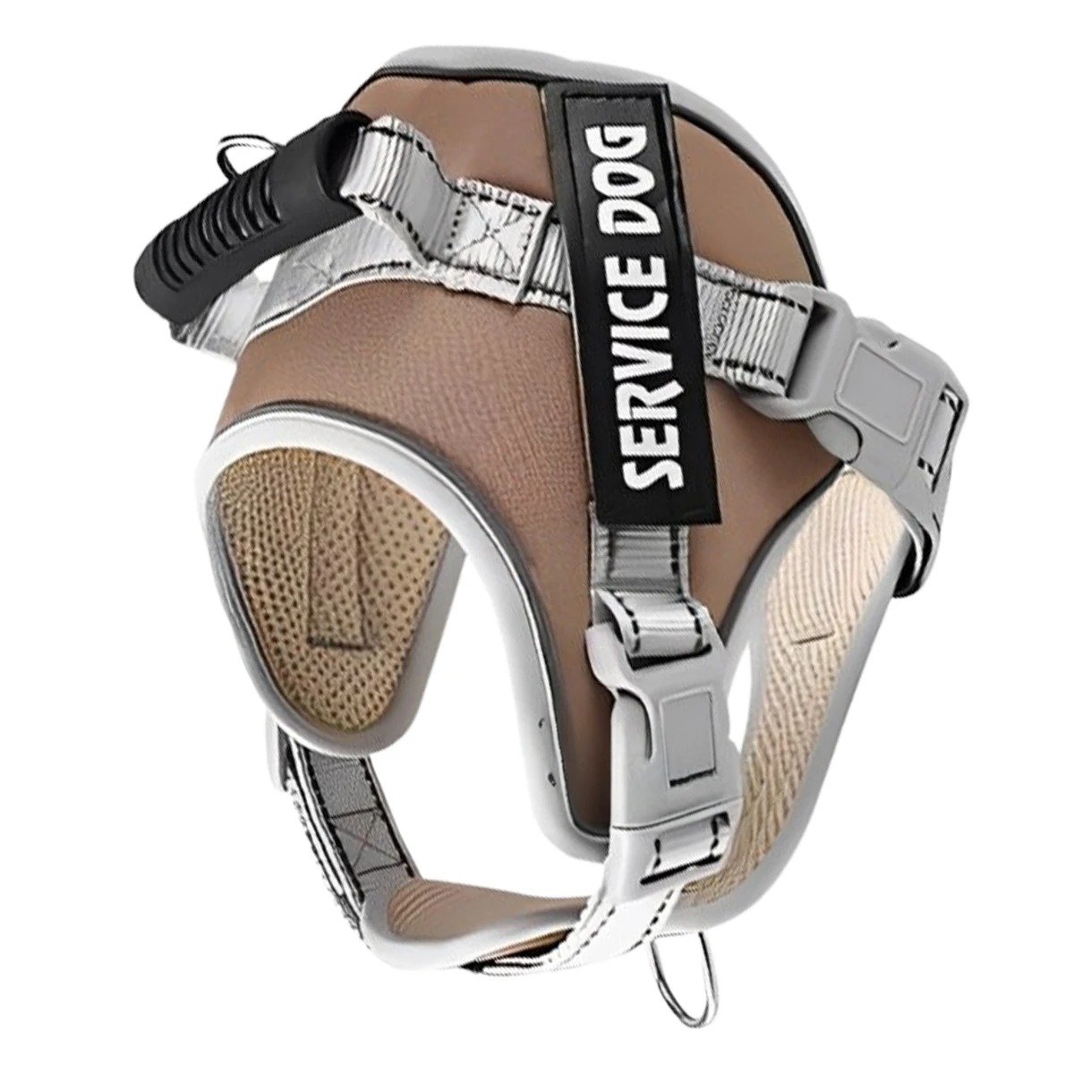 PACK4 PECHERA DE ENTRENAMIENTO SERVICE DOG TALLA S MARRON CON ASA Y+PAPEL REGALO - 3