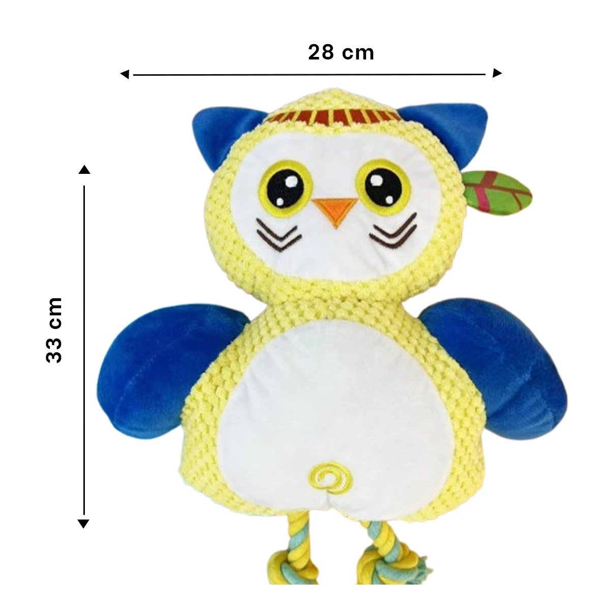 JUGUETE PARA PERRO BUHO AMARILLO CON CUERPO BLANDO Y SEGURO Y+REGALO STICKER - 4