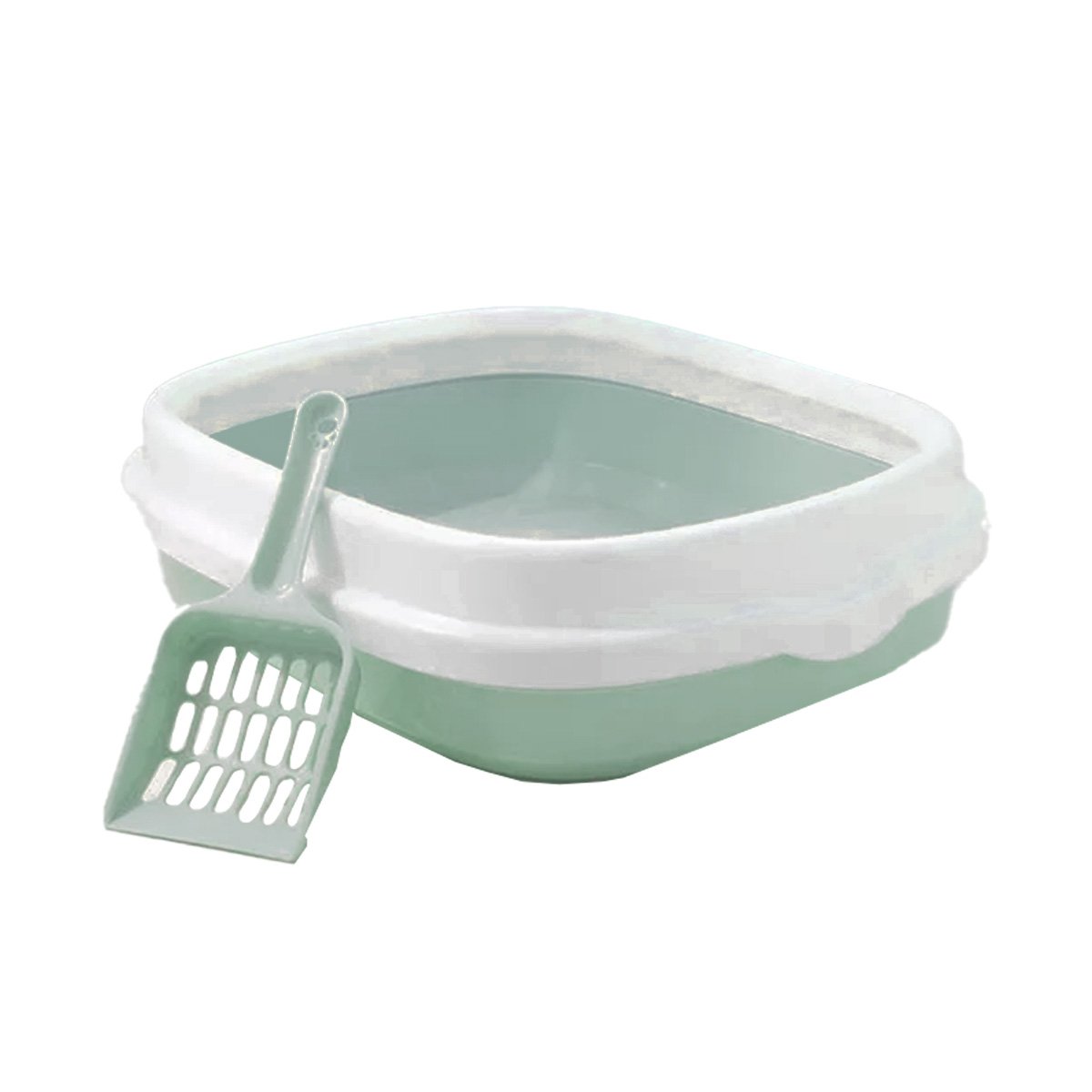 ARENERO VERDE PARA GATO CON PALA CERNIDORA 48X40X12,5 Y+LIGAS REGALO - 3