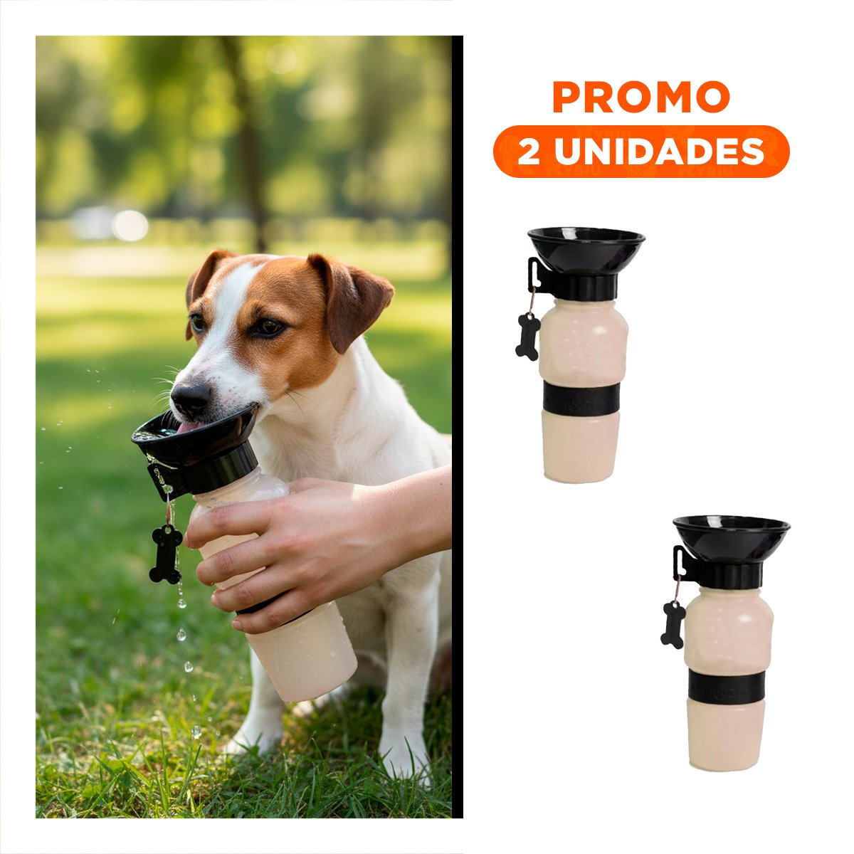 PACK2 DISPENSADOR DE AGUA PARA MASCOTA AQUA DOG GRIS - 1