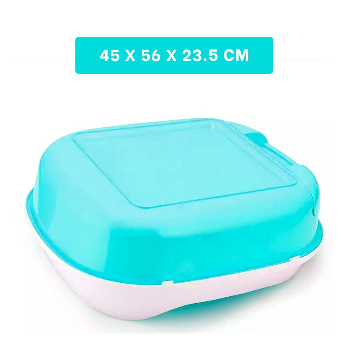 PACK2 RECIPIENTE CELESTE PARA GATO CON BANDEJA EXTRAIBLE ABIERTA Y+PAPEL REGALO - 4