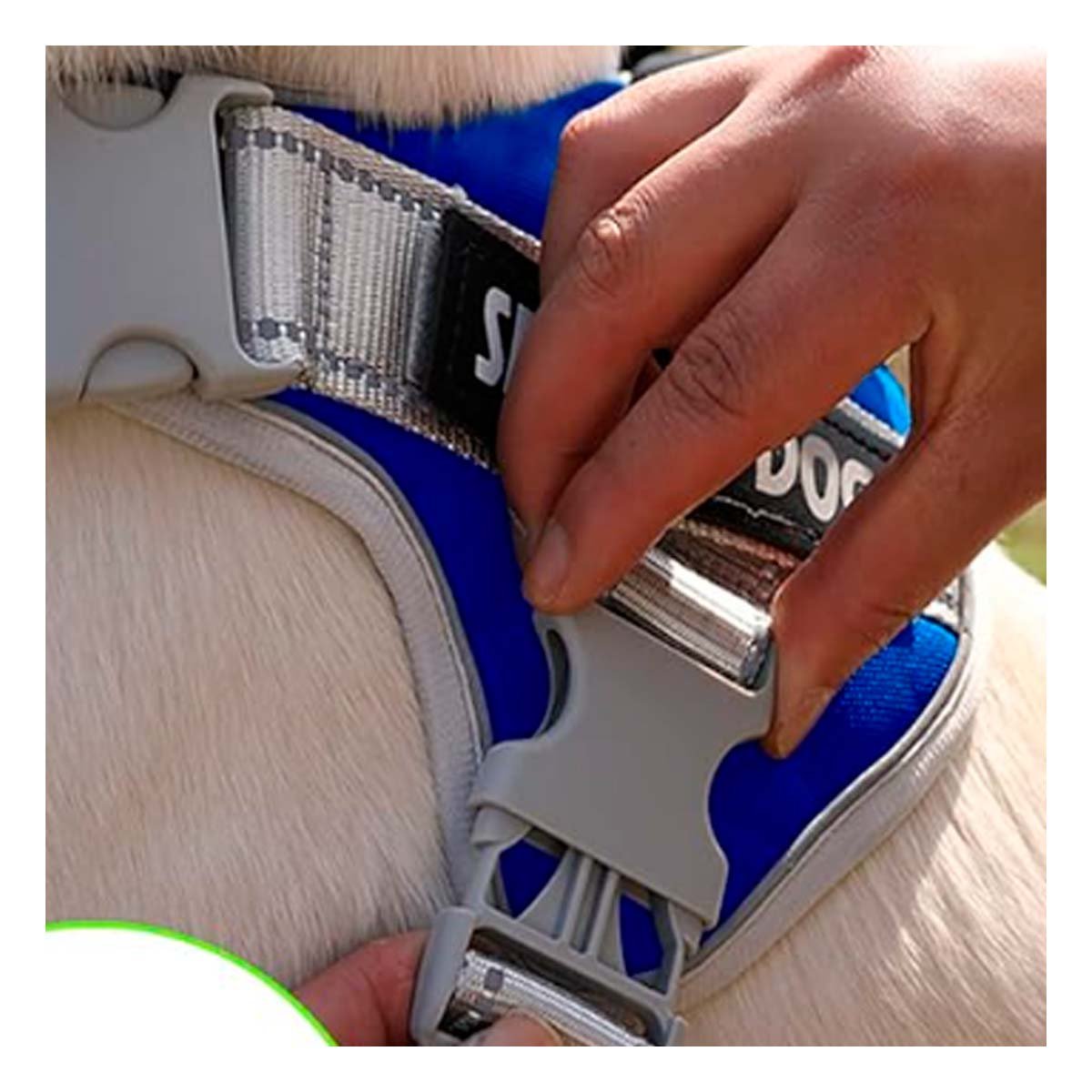 CHALECO AZUL ARNES PECHERA CON ASA SERVICE DOG TALLA L PARA PASEOS LARGOS Y+PAPEL REGALO - 3