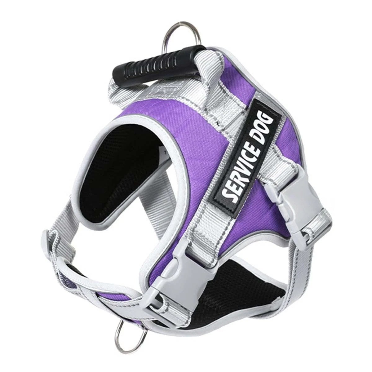 PACK4 PECHERA REFORZADA CON ASA PARA PERRO SERVICE DOG TALLA S MORADO Y+PAPEL REGALO - 3