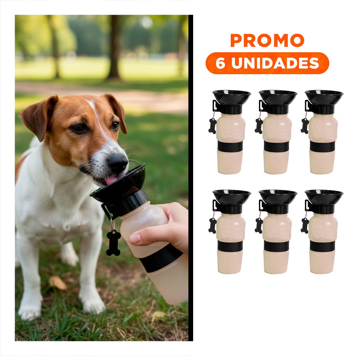 PACK6 UNIDAD DE AGUA PARA MASCOTA AQUA DOG GRIS - 1