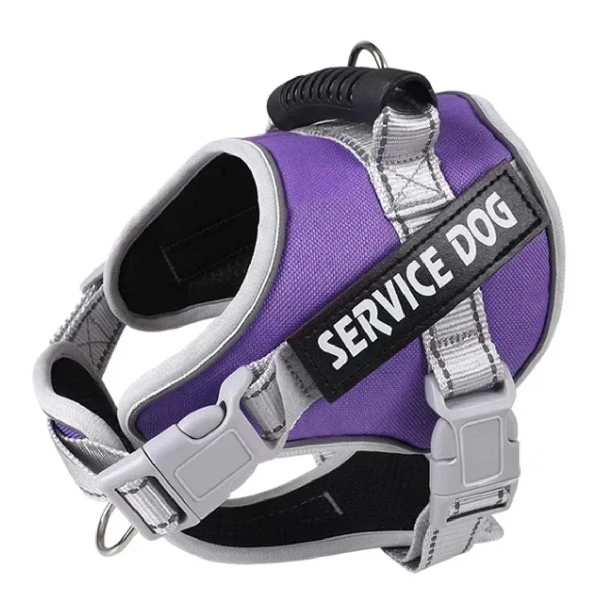 PACK2 HARNESS CHALECO DE PASEO CON ASA PARA PERRO SERVICE DOG TALLA S MORADO Y+REGALO STICKER - 2